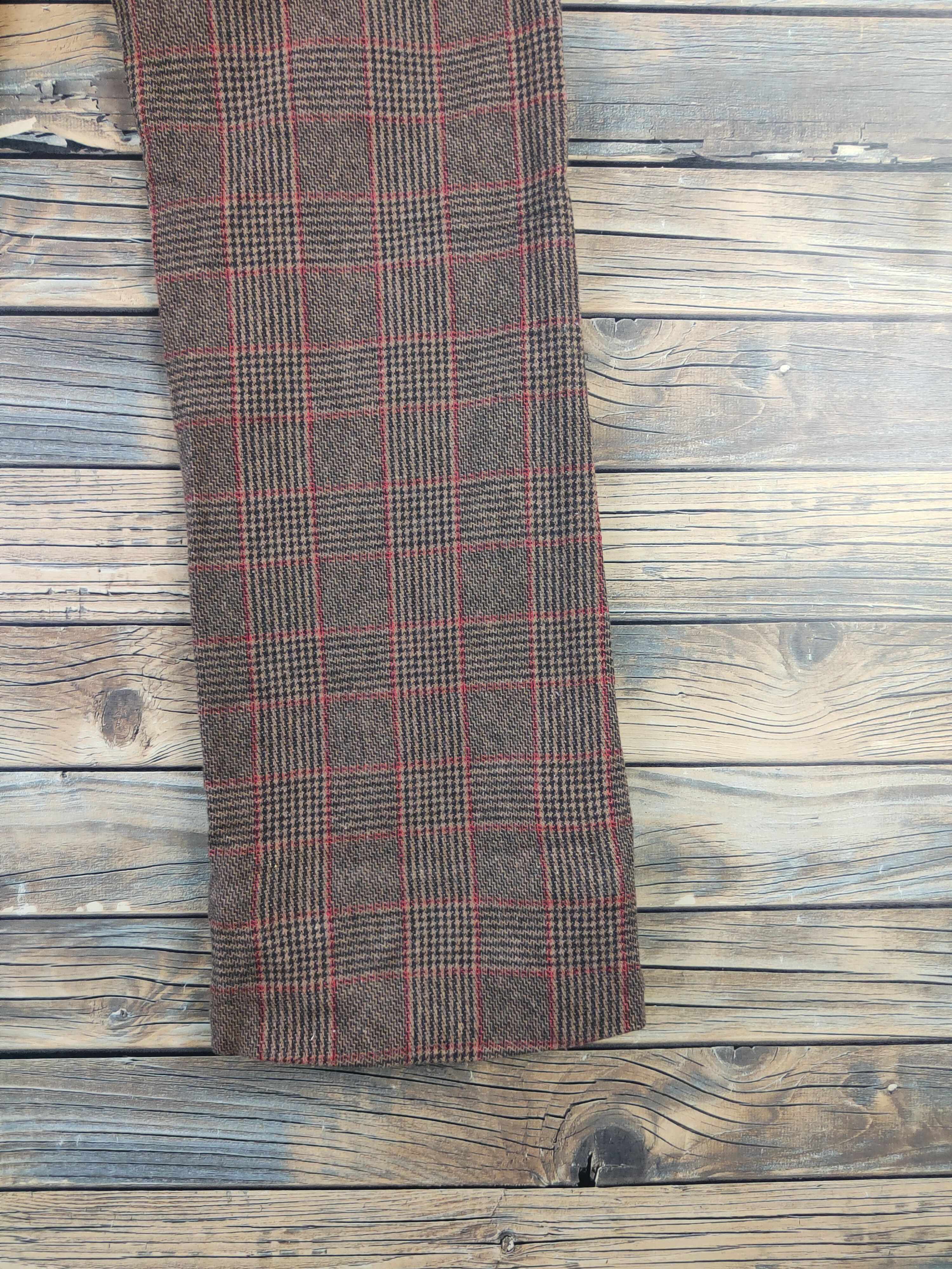 Calvin Klein DL Calvin Klein Brown checkered Wool Casual Pants #701 Size US 27 - 11 Thumbnail
