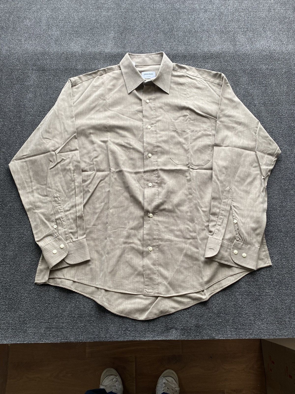 Other 🔥Emilio Pucci designer mens beige shirt Size US XL / EU 56 / 4 - 2 Thumbnail