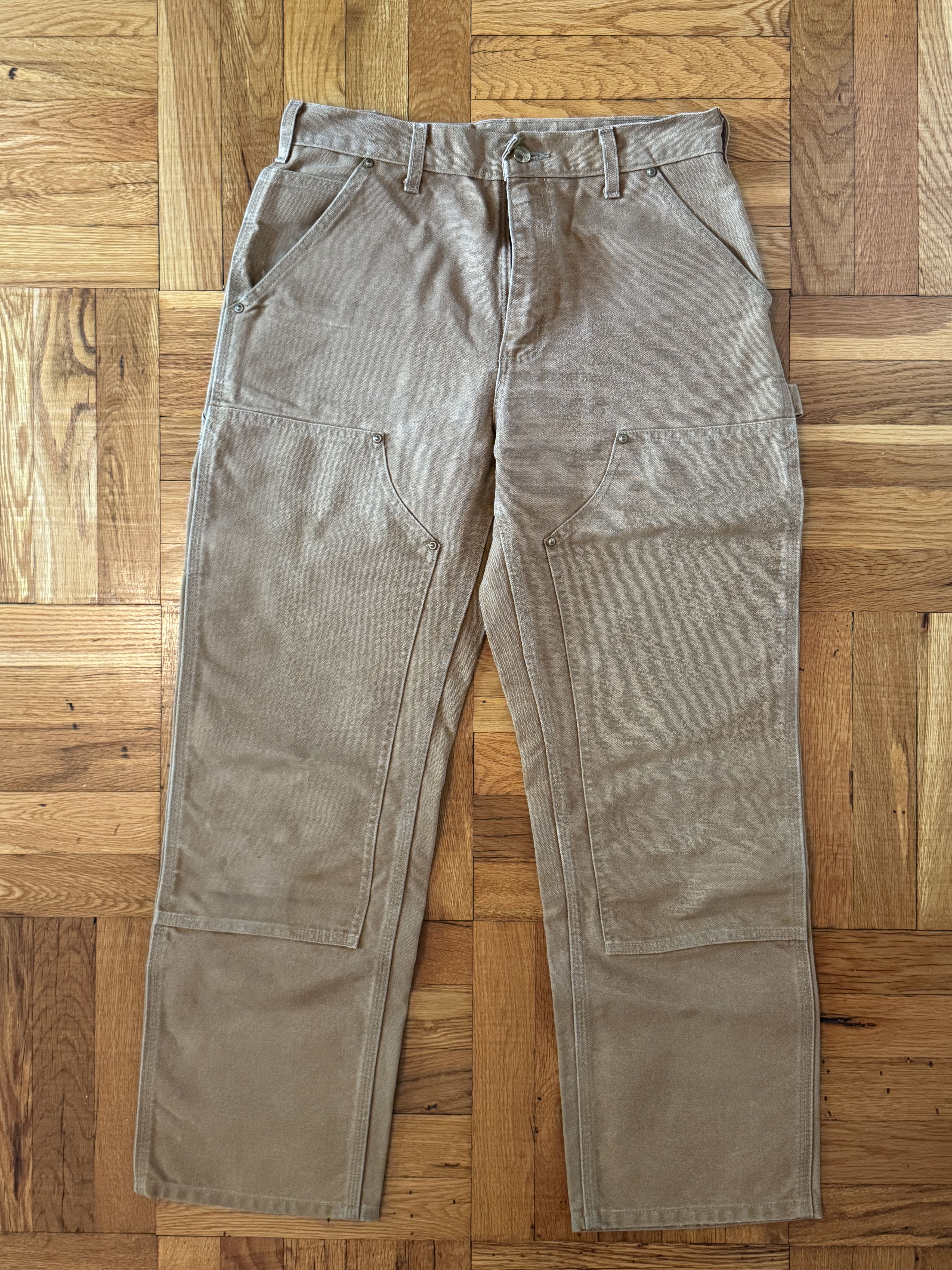 Carhartt Brown B01 Duck Double-Front Dungaree Work Pants Size US 31 - 1 Thumbnail