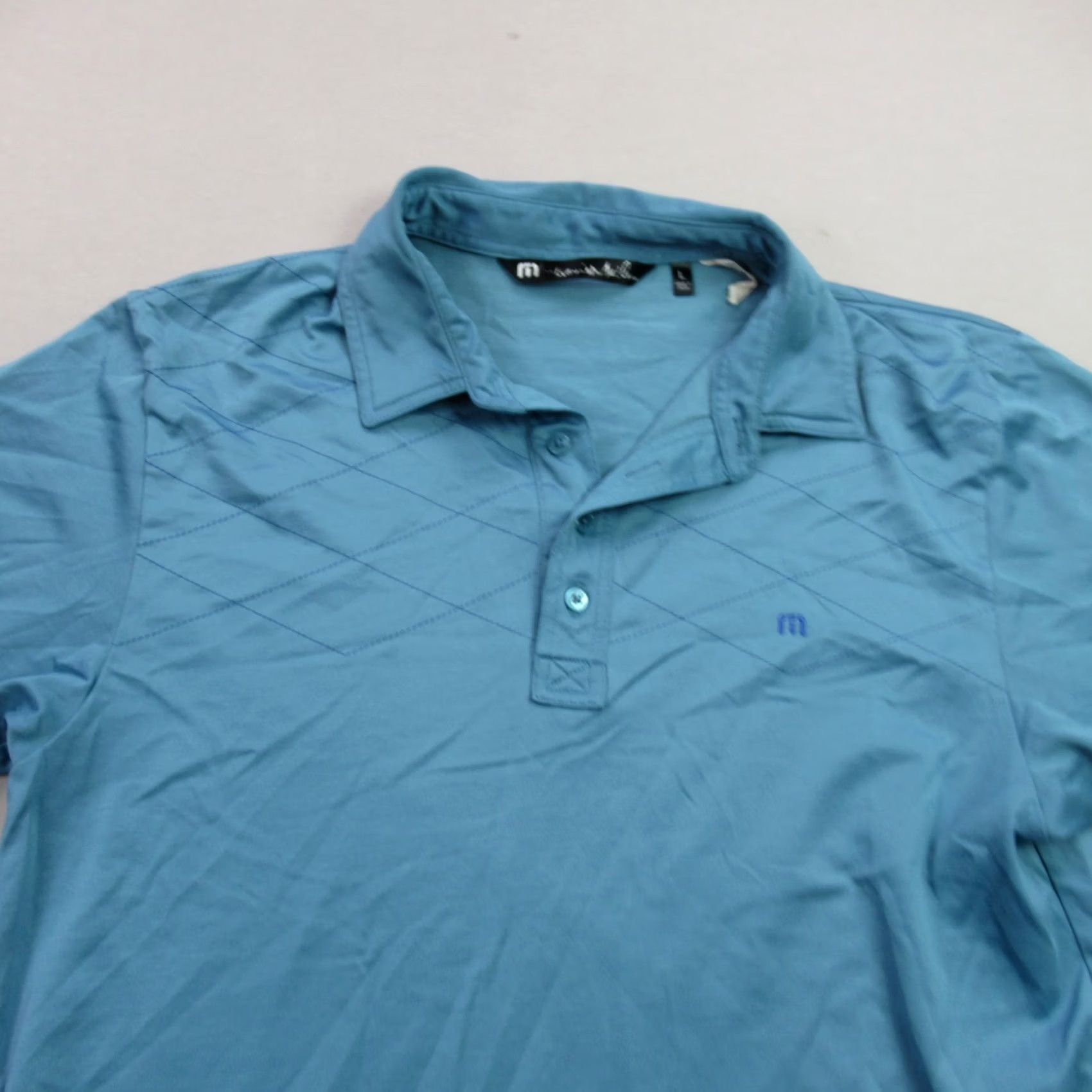 TravisMathew Travis Mathew Polo Shirt Short Sleeve Button Up Blue Golf Polo Lightweight Mens Large Regular Fit Navy Blue Size US L / EU 52-54 / 3 - 3 Thumbnail