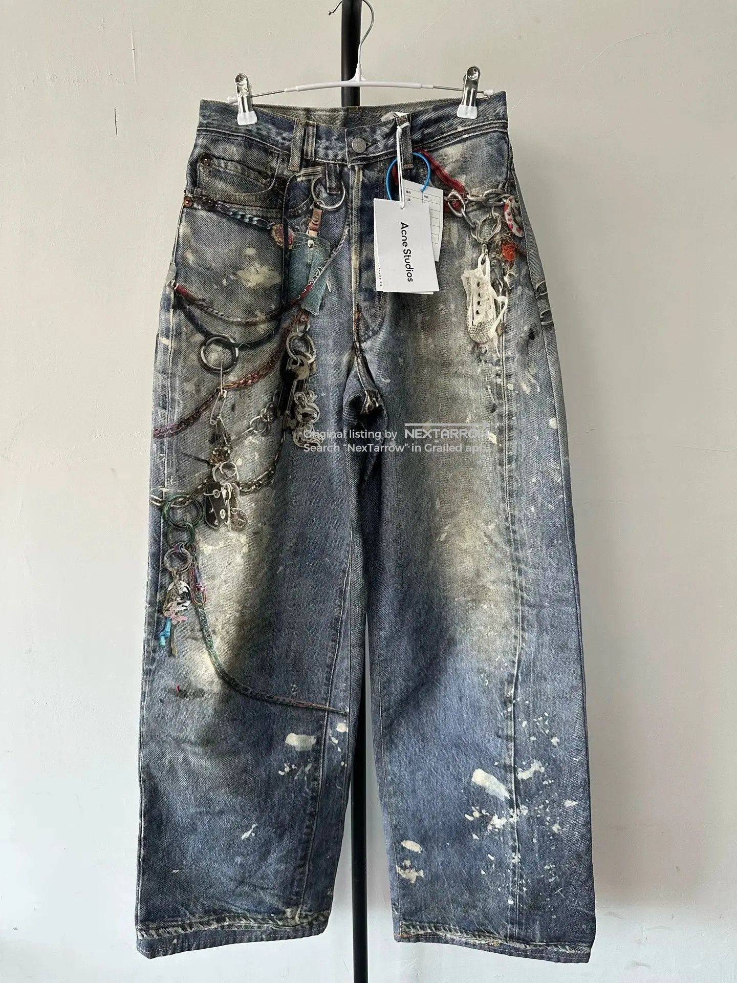 Acne Studios Acne 1981 Unisex LR WL Chain Optical Print Jeans | Grailed