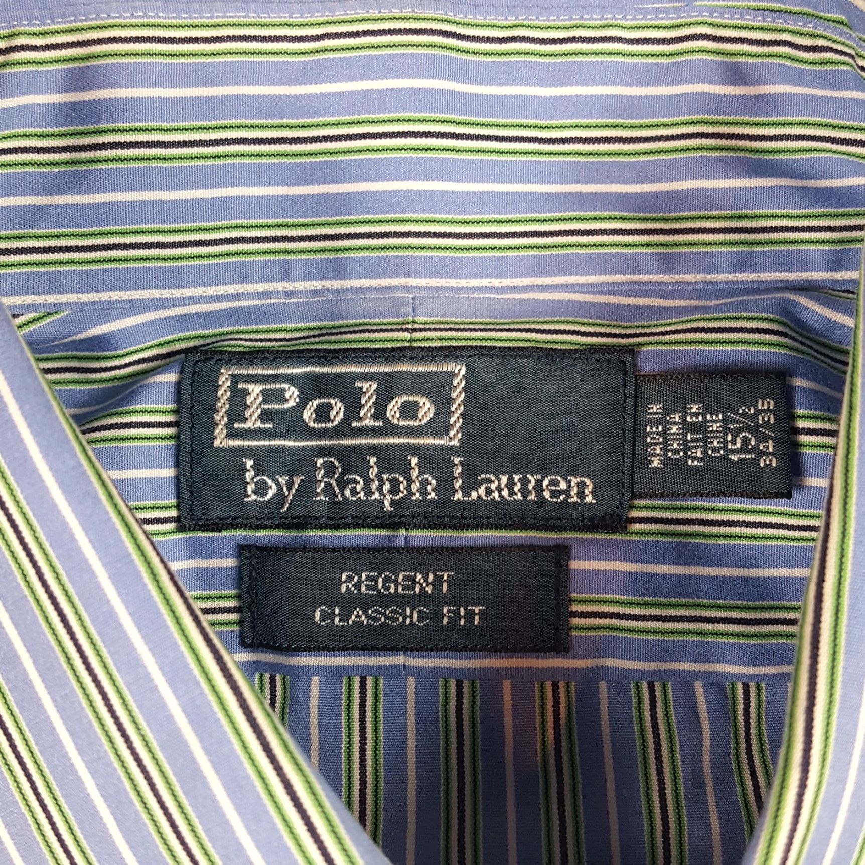 Ralph Lauren VINTAGE Ralph Lauren Preppy Striped Button Down Shirt M Blue Long Sleeve Pony Logo Classic 90s Mens Size US M / EU 48-50 / 2 - 7 Thumbnail