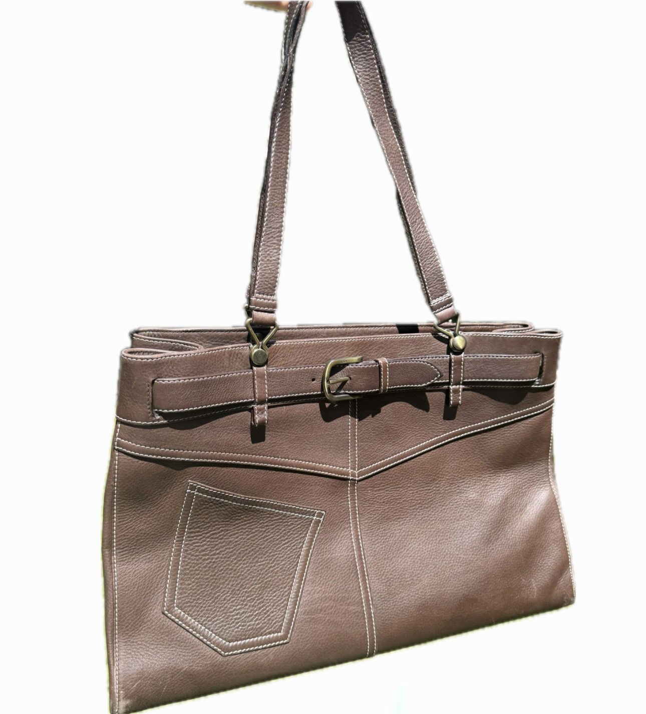 Vintage Christian Dior Calfskin Belted Shoulder Bag