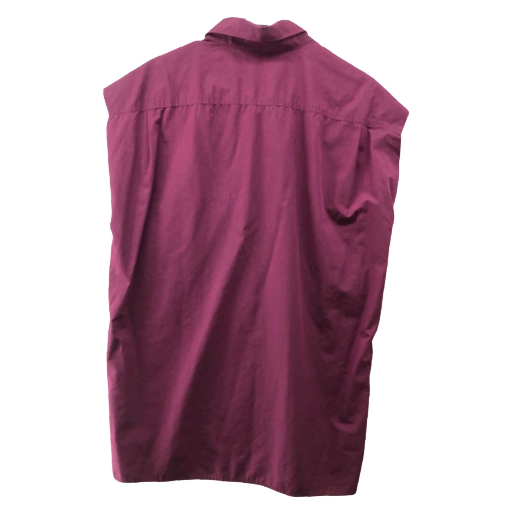 Uniqlo Uniqlo Button-Up Long Shirt Womens M Sleeveless Purple Oversized Relaxed Cotton Lyocell Subtle Button Up Casual Spring Summer Fall Winter Womens M Size M / US 6-8 / IT 42-44 - 2 Thumbnail