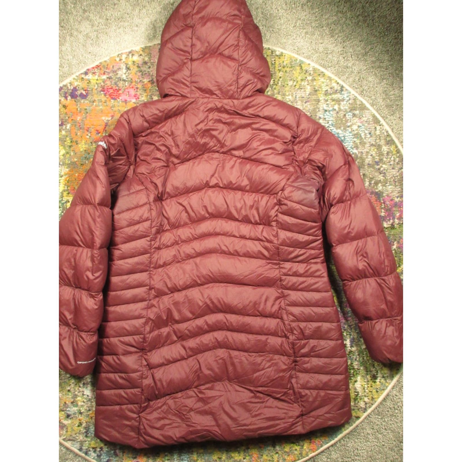 Vintage Columbia Puffer Jacket Womens XL Down Omni Heat Snorkel Hood Fleece Lined Long Sleeve Quilted Jacket/Coat Red Size XL / US 12-14 / IT 48-50 - 2 Thumbnail
