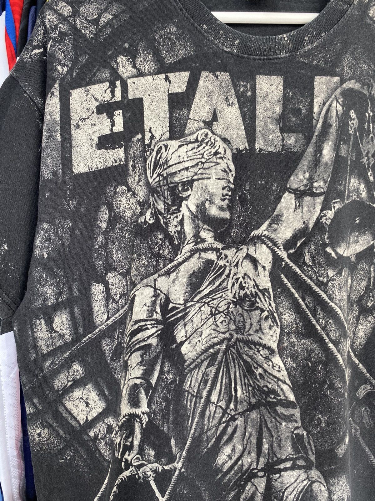 Fruit Of The Loom Metallica Stoned Justice All Over Print Black T-Shirt Size US XL / EU 56 / 4 - 6 Thumbnail