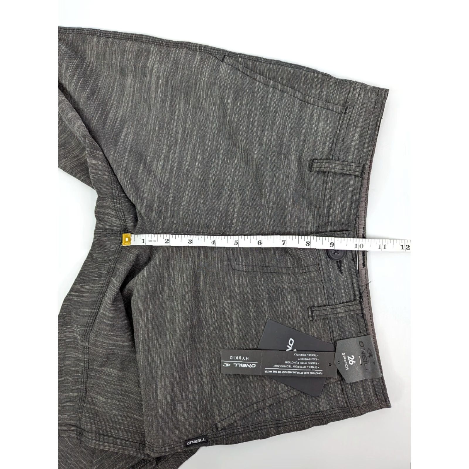 O'Neill NWT O'NEILL Hybrid Grey Board Shorts Swim Logged Slub Hyperdry Size 26 Stretch Size US 26 / EU 42 - 4 Thumbnail