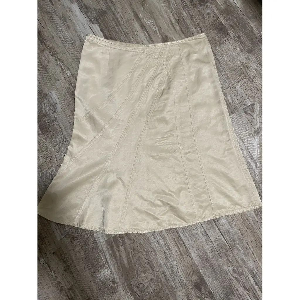 Express Express Beige A-Line Midi Skirt Size 27" / US 4 / IT 40 - 1 Thumbnail