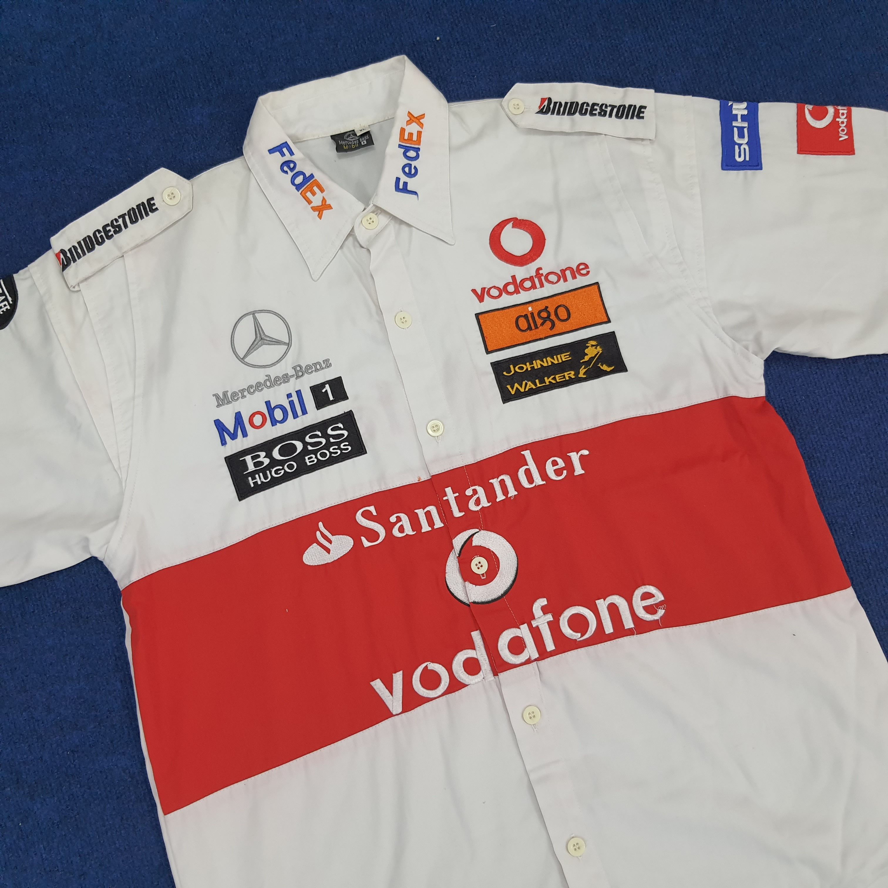 Mercedes-Benz × Vintage Vintage Mercedes Benz Vodafone Motorsports Work Shirt Size US L / EU 52-54 / 3 - 2 Thumbnail