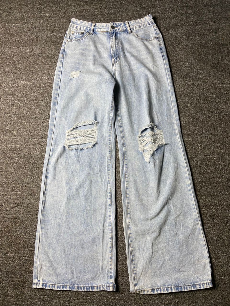 Shein SHEIN Baggy Cut Ripped Denim Jeans (162) Size US 30 / EU 46 - 1 Thumbnail