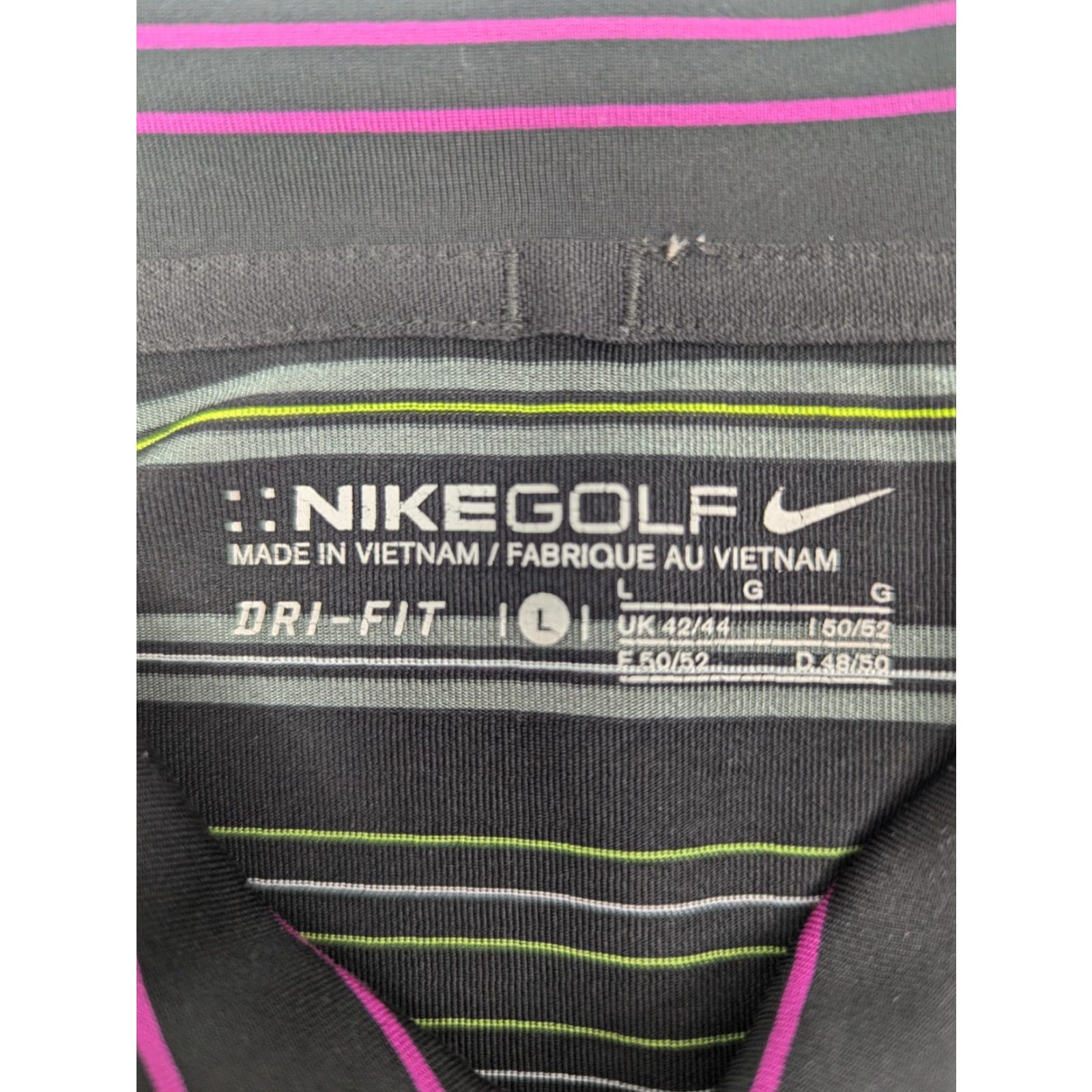 Nike Nike Golf Polo Shirt Short Sleeve Dri-Fit Stripe Black 360183-010 Men's Large Size US L / EU 52-54 / 3 - 7 Thumbnail