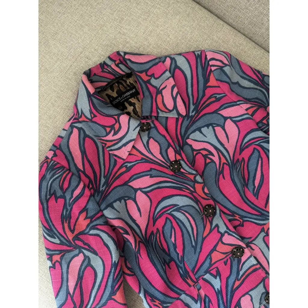 Dolce & Gabbana Dolce & Gabbana Floral Print Pink Blazer leopard Print IT42 Size M / US 6-8 / IT 42-44 - 3 Thumbnail