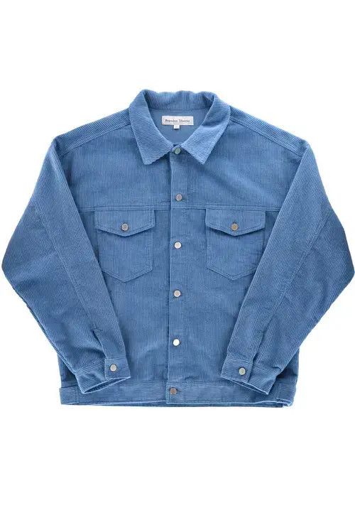 Japanese Brand Corduroy Jacket Ocean Blue Size US XXL / EU 58 / 5 - 4 Thumbnail