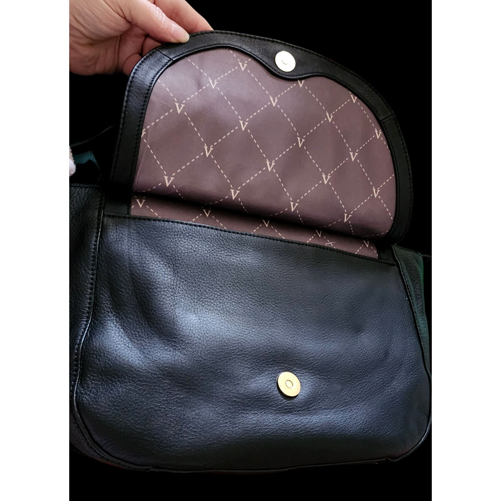 Vince Camuto Vince Camuto black leather & suede satchel handbag Size ONE SIZE - 9 Thumbnail