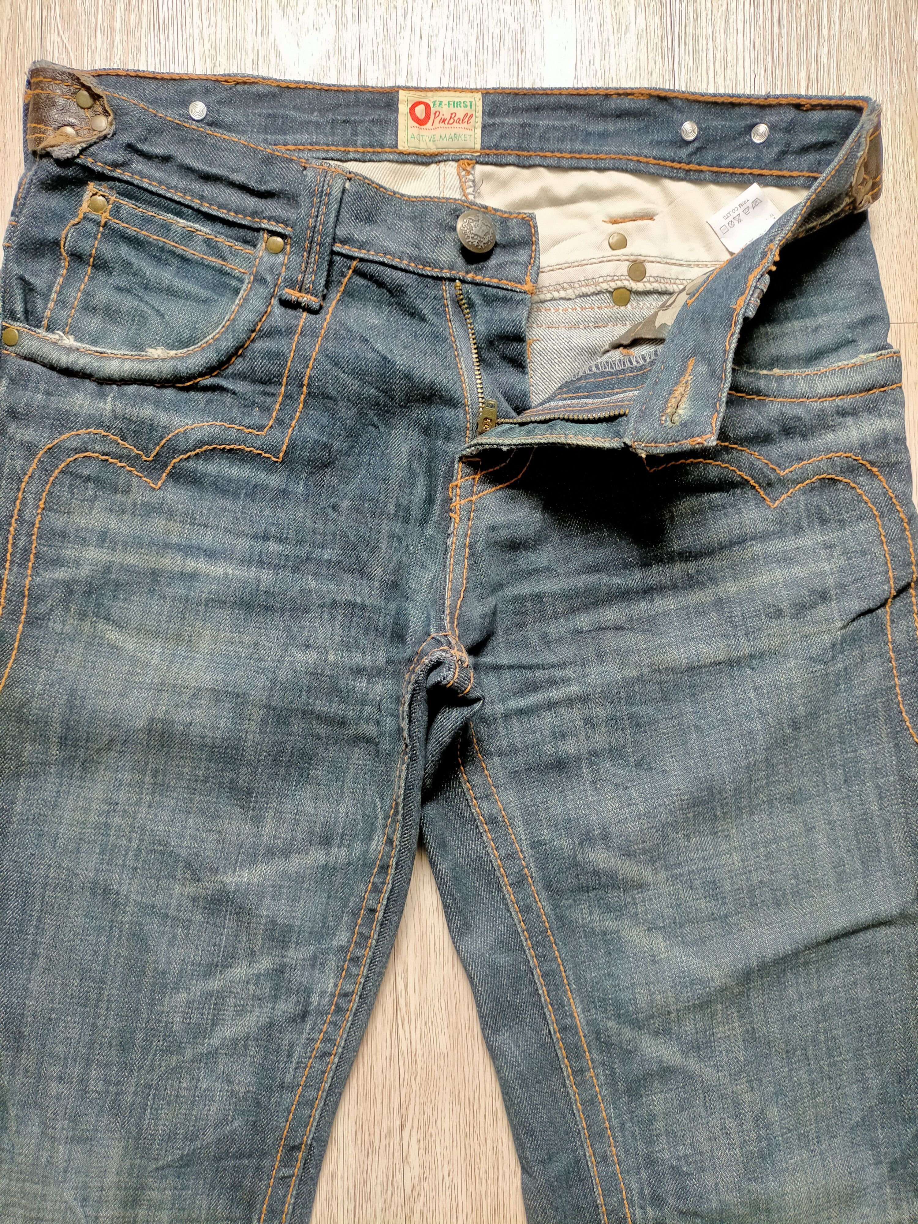 If Six Was Nine Ozz-First Pinball Japanese Flare Leather Cotton Boot cut Size US 30 / EU 46 - 9 Thumbnail