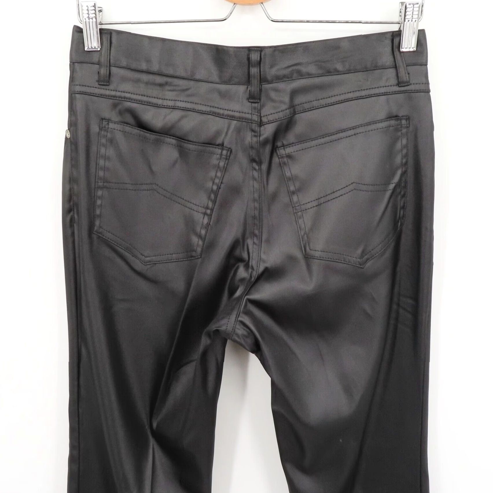 Vintage VINTAGE Jou Jou Womens Pants 90s Satin Pleated Front Black VTG 90s Dress Pants Size 10 Womens Boys Girls? Size 32" / US 10 / IT 46 - 4 Thumbnail