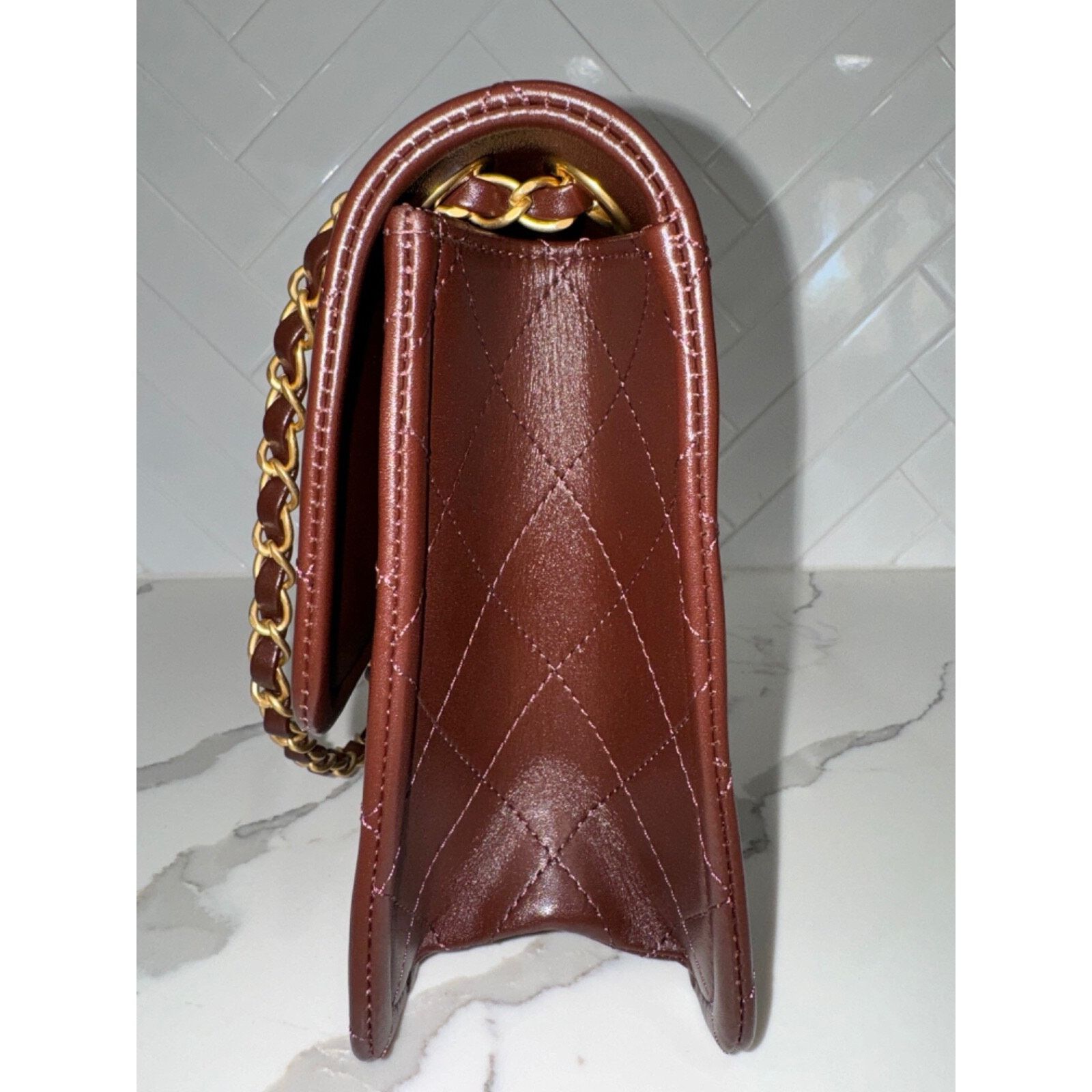 Chanel Chanel Dark Brown Large CC Gold Classic Shoulder Bag Size ONE SIZE - 18 Thumbnail