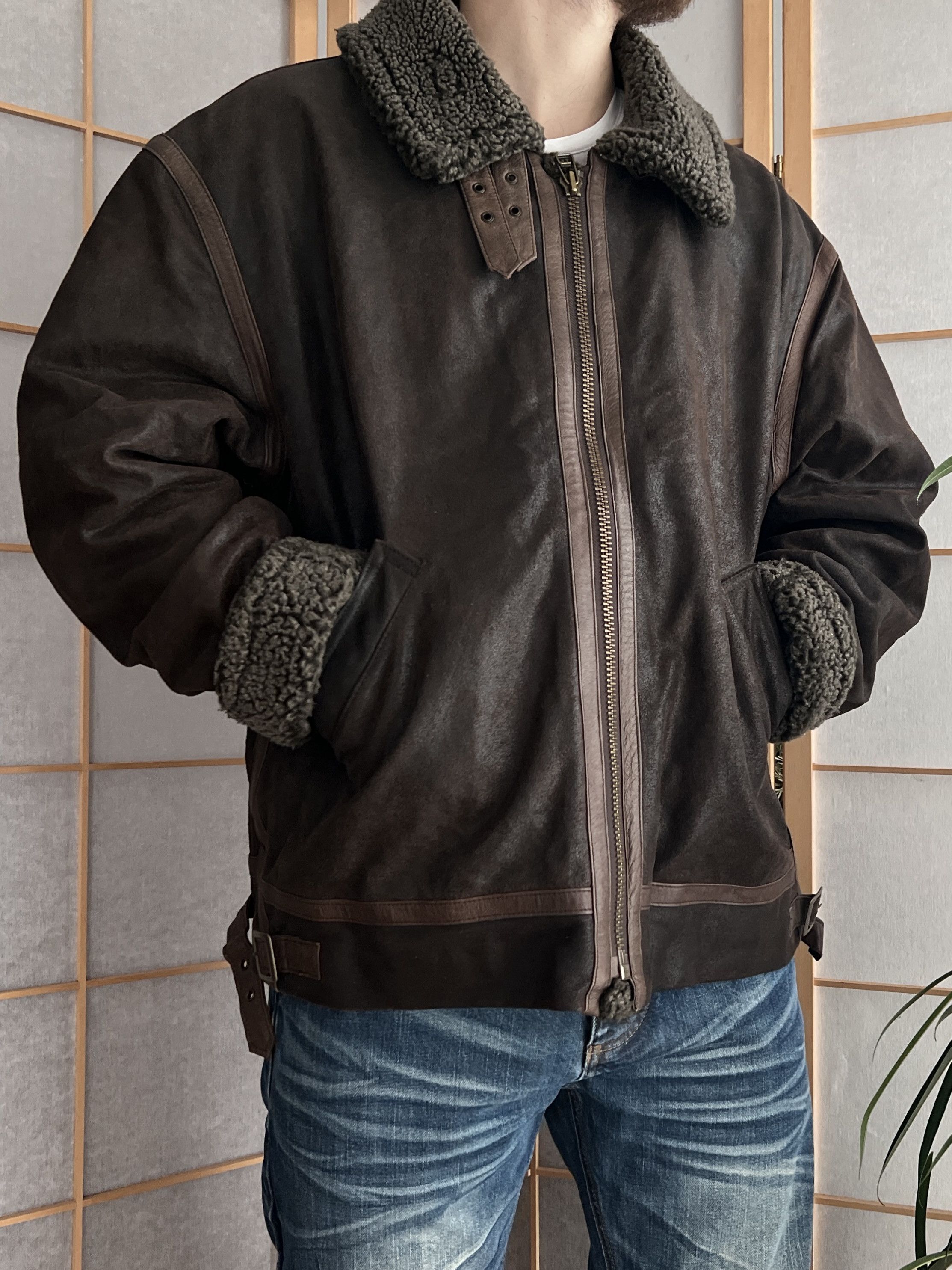 Genuine Leather 14th Addiction Yohji Yamamoto style leather aviator jacket Size US XL / EU 56 / 4 - 9 Thumbnail