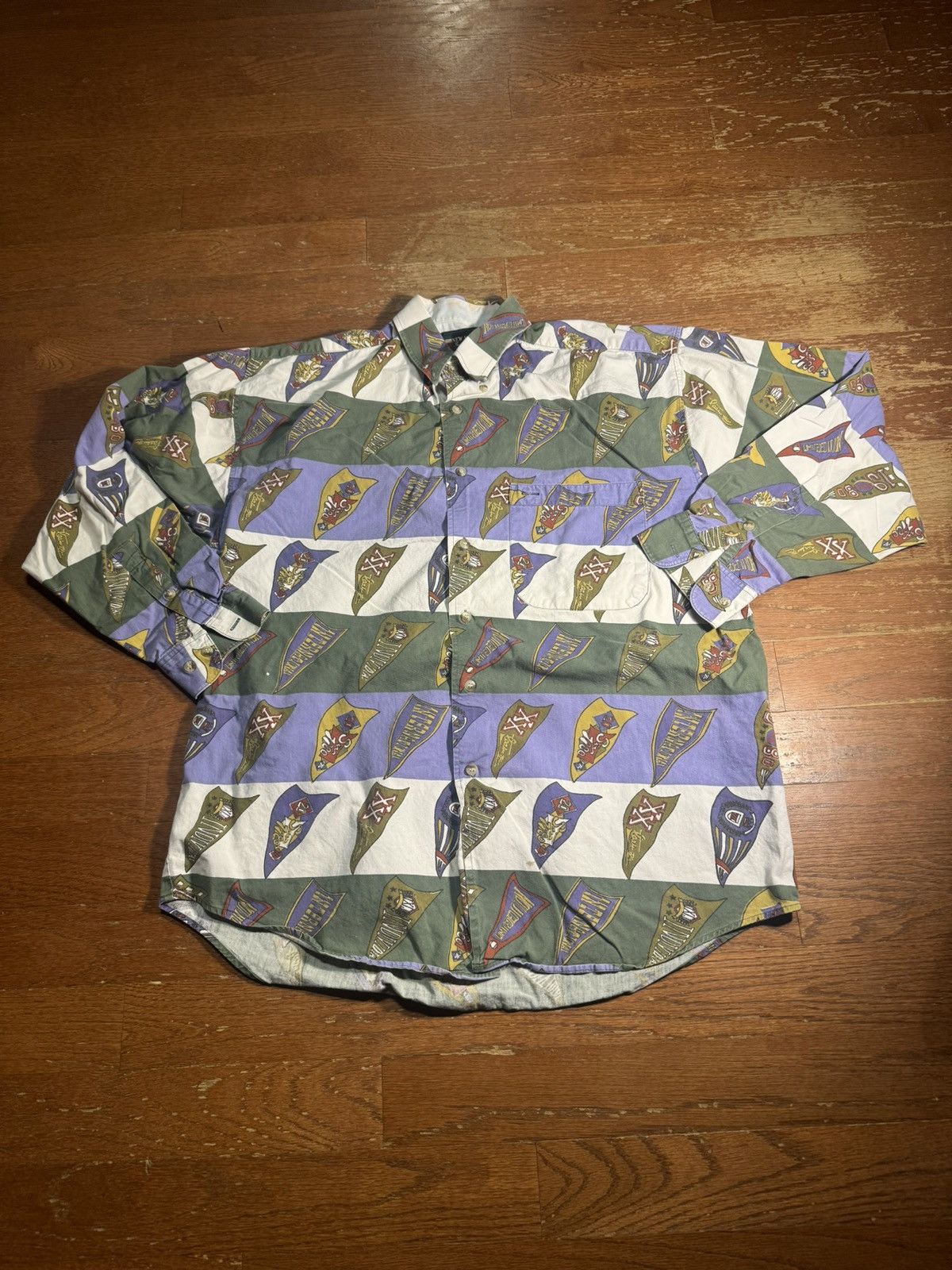 Other Vintage Flag AOP Graphic Button Down Long Sleeve Size US M / EU 48-50 / 2 - 1 Thumbnail