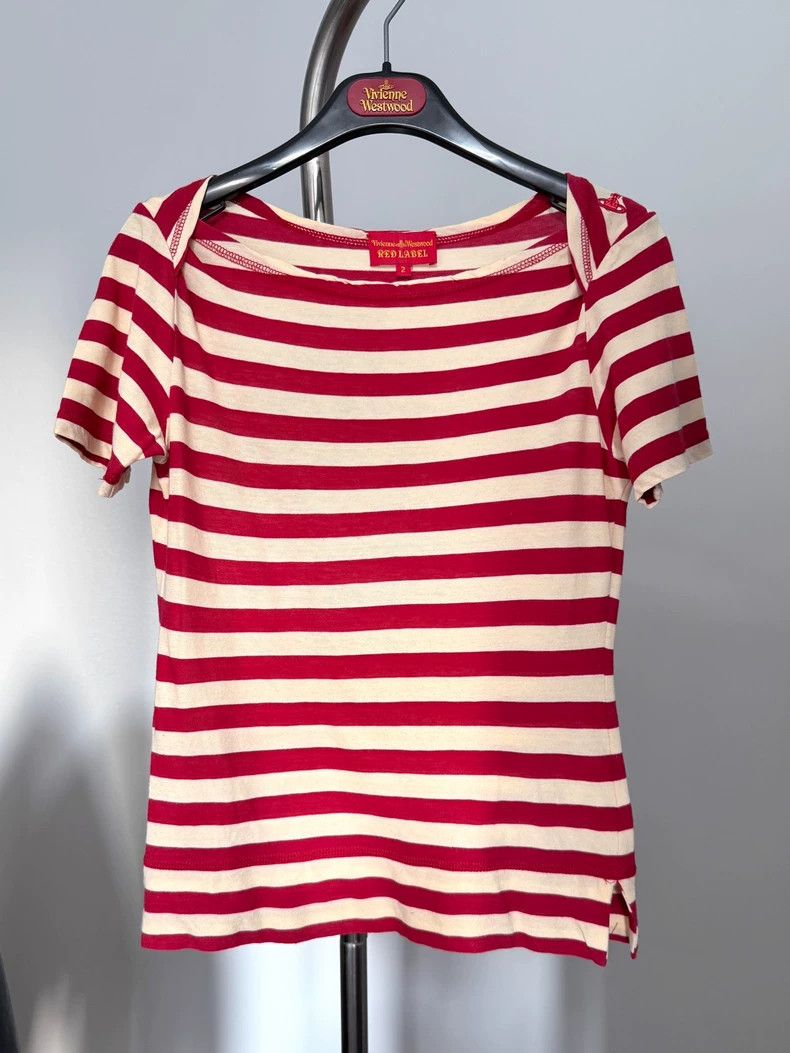 Vivienne Westwood Vivienne Westwood size2 Striped short-sleeved top T-shirt Size M / US 6-8 / IT 42-44 - 1 Thumbnail