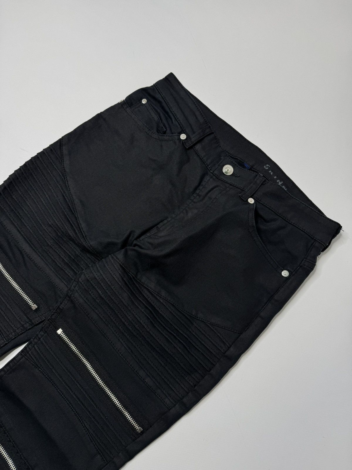 Vintage Black avant garde biker jeans swag y2k archive swag drip 00s Size US 30 / EU 46 - 3 Thumbnail