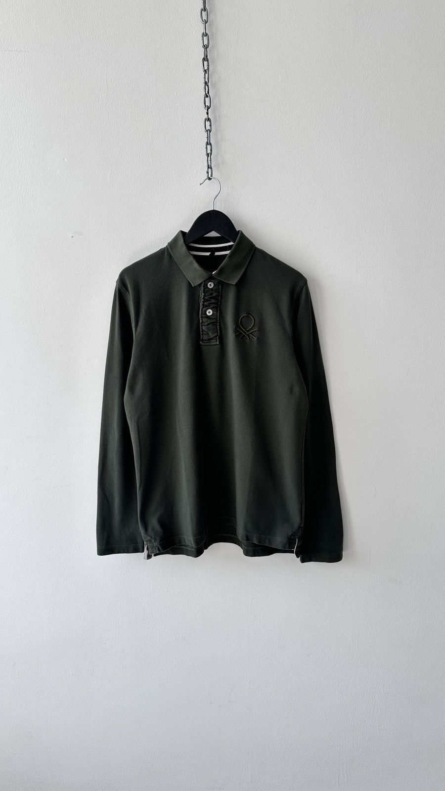 United Colors Of Benetton United Colors of Benetton Long Sleeve Polo Shirt XL Big Logo Size US XL / EU 56 / 4 - 1 Thumbnail