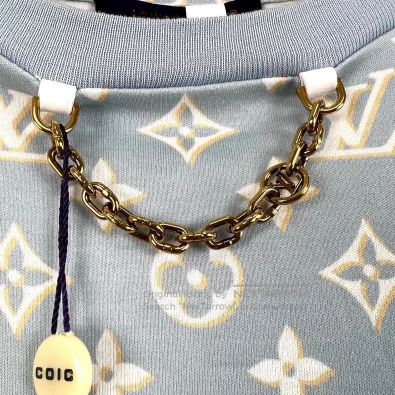 Louis Vuitton Louis Vuitton Blue Round Neck Full Print Mid-Waist Slim Mi Size S / US 4 / IT 40 - 6 Thumbnail