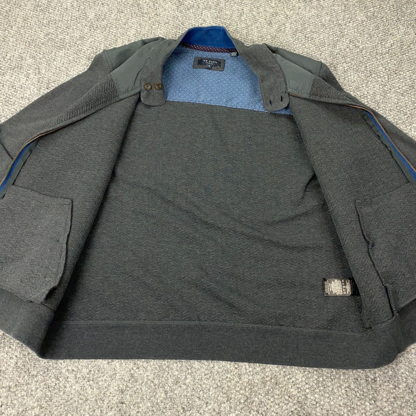 Ted Baker VINTAGE Ted Baker Jacket Womens TB6 Gray Moto Style Herringbone Full Zip US Size 14 Leather Short Sleeve N/A Size XL / US 12-14 / IT 48-50 - 4 Thumbnail