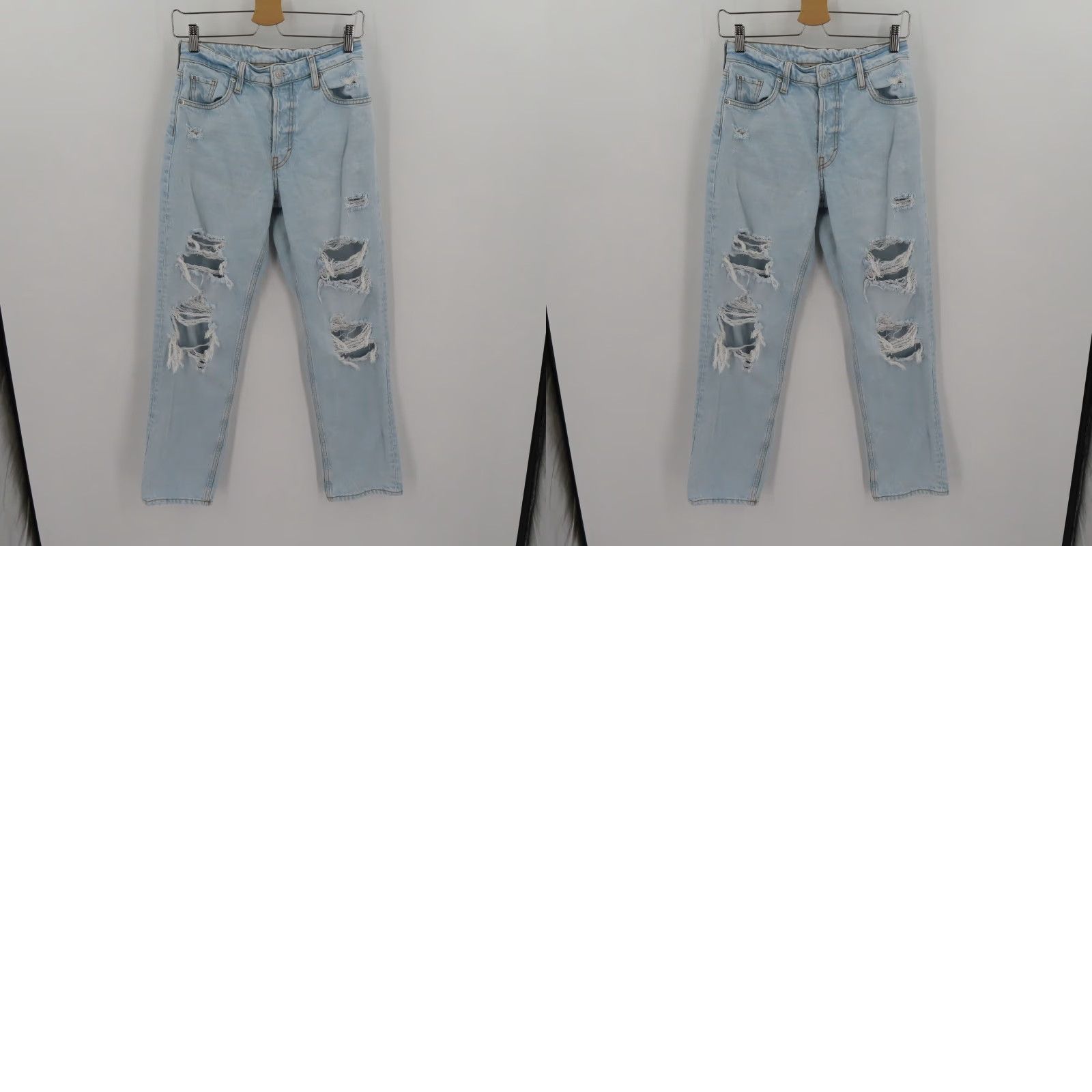 Denime VINTAGE &Denim Denim Blue 90s Boyfriend High Waist Jeans Button Fly Womens Size 2 Distressed Size 26" / US 2 / IT 38 - 9 Thumbnail