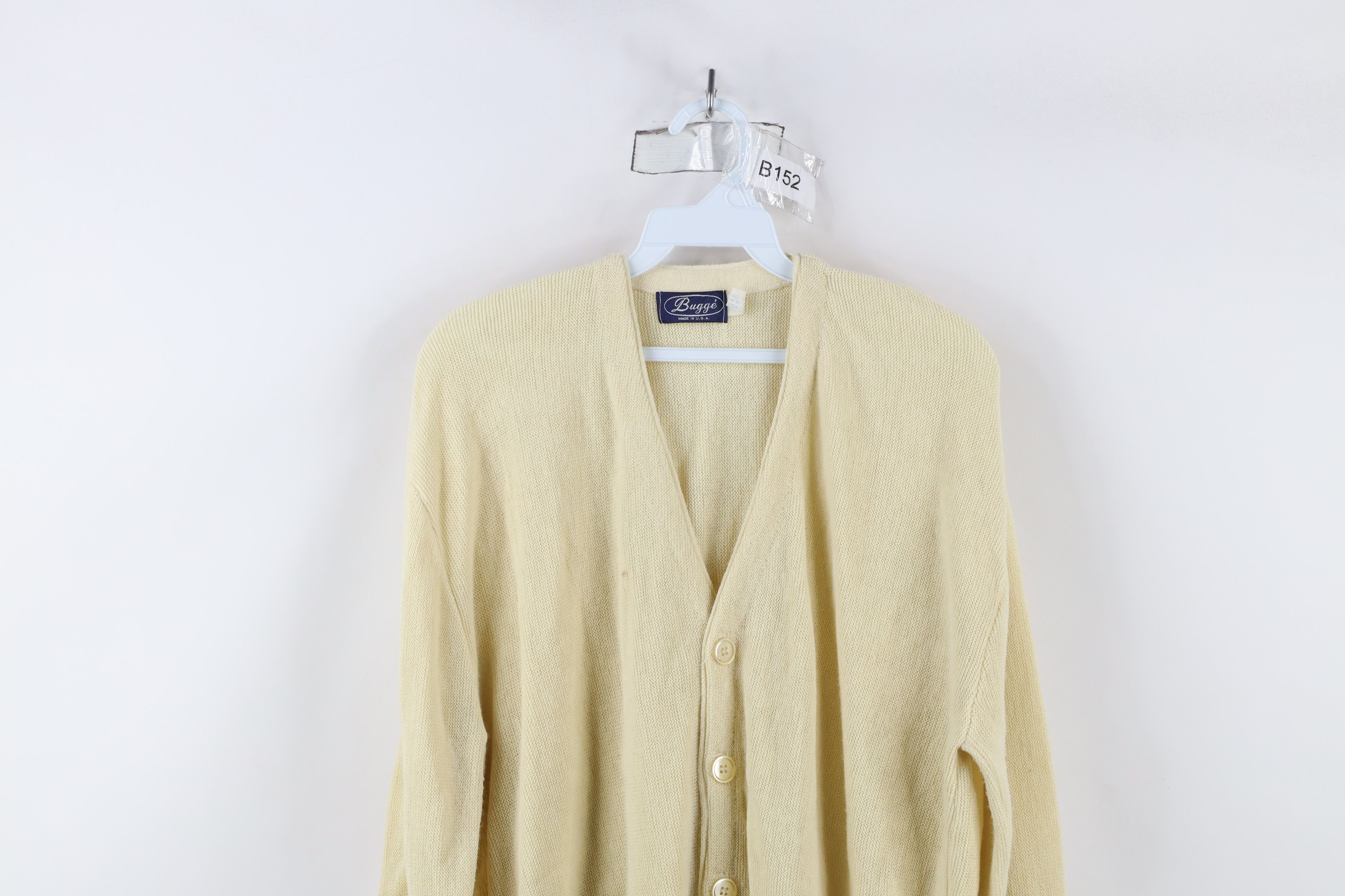 Vintage Vintage 50s 60s Streetwear Button Cardigan Sweater Beige USA Size US XL / EU 56 / 4 - 2 Thumbnail