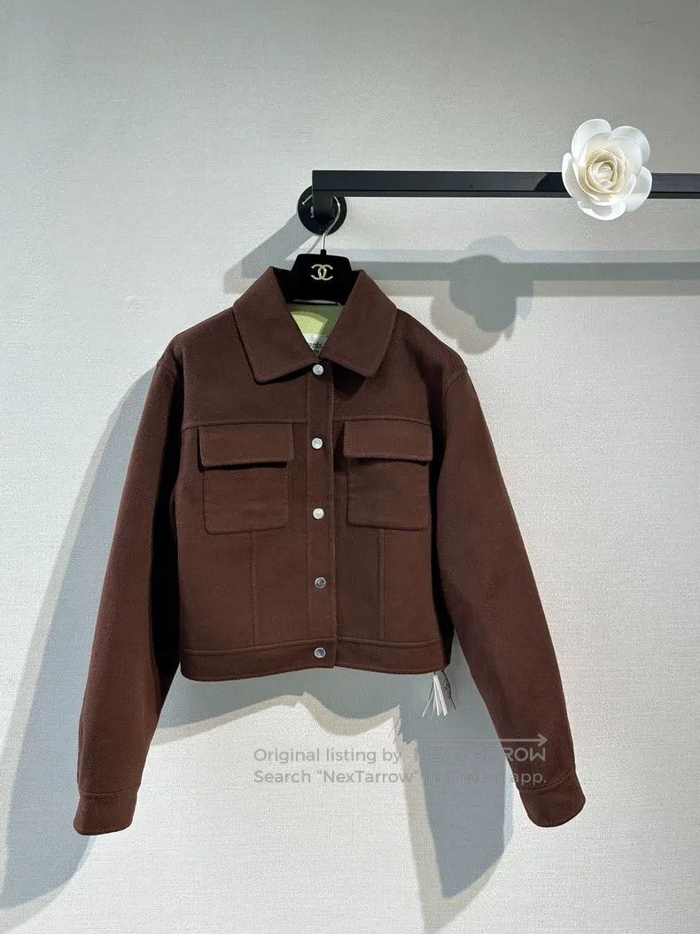 Hermes Hermes Merlot Brown and Green Cashmere Short Cashmere Coat Size XS / US 0-2 / IT 36-38 - 1 Thumbnail