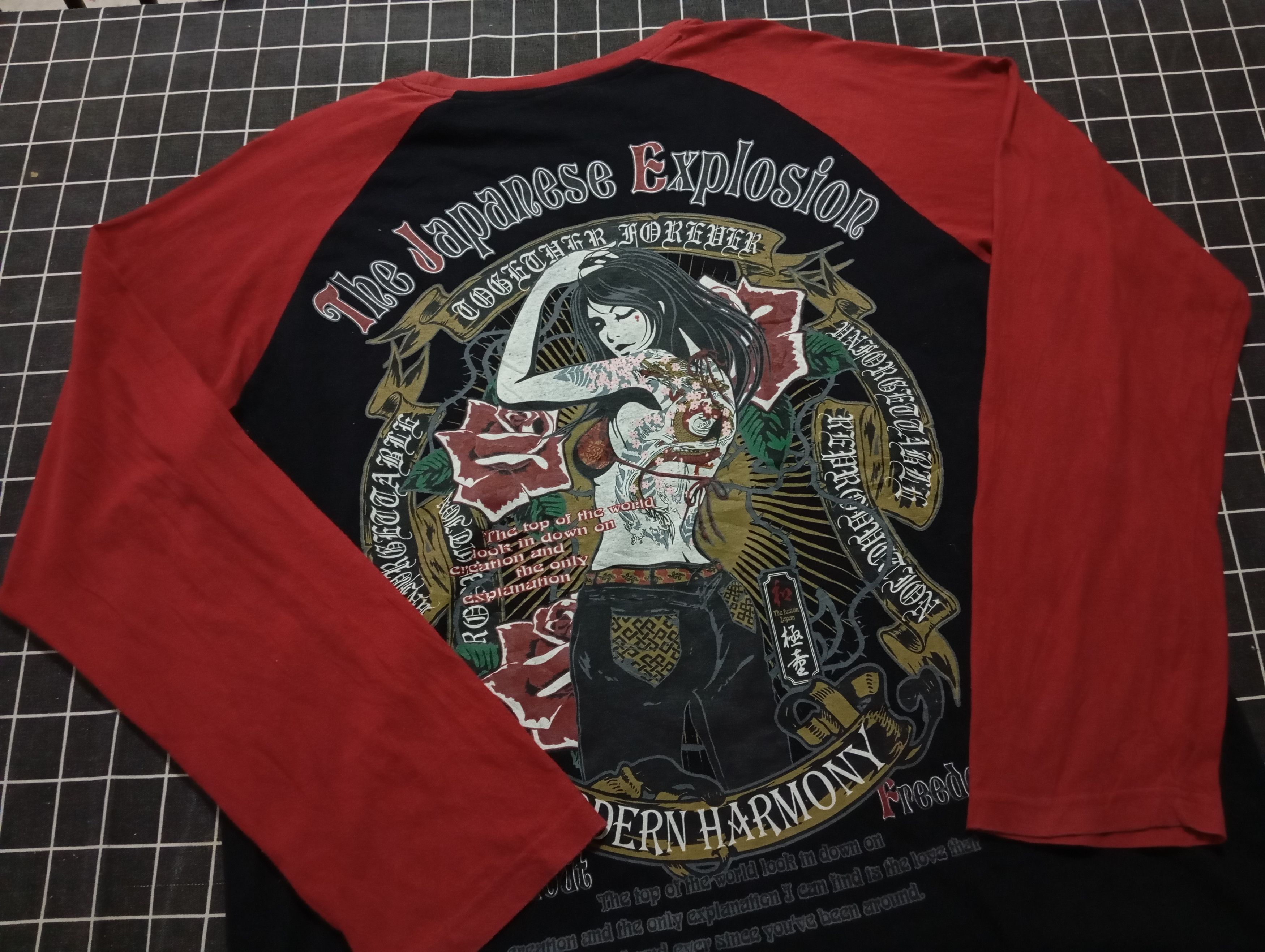 Japanese Brand Geisha Japan Art Tshirt 🎎 Raglan Long Sleeve Tshirt Size US XL / EU 56 / 4 - 3 Thumbnail