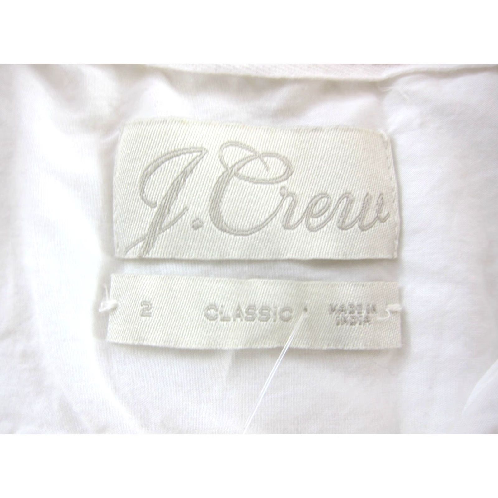 J.Crew J.CREW Blouse Short Sleeve Collared Button Down White 100% Cotton Ruffle Basic Lightweight Vintage Style 2 Womens Size XS / US 0-2 / IT 36-38 - 3 Thumbnail