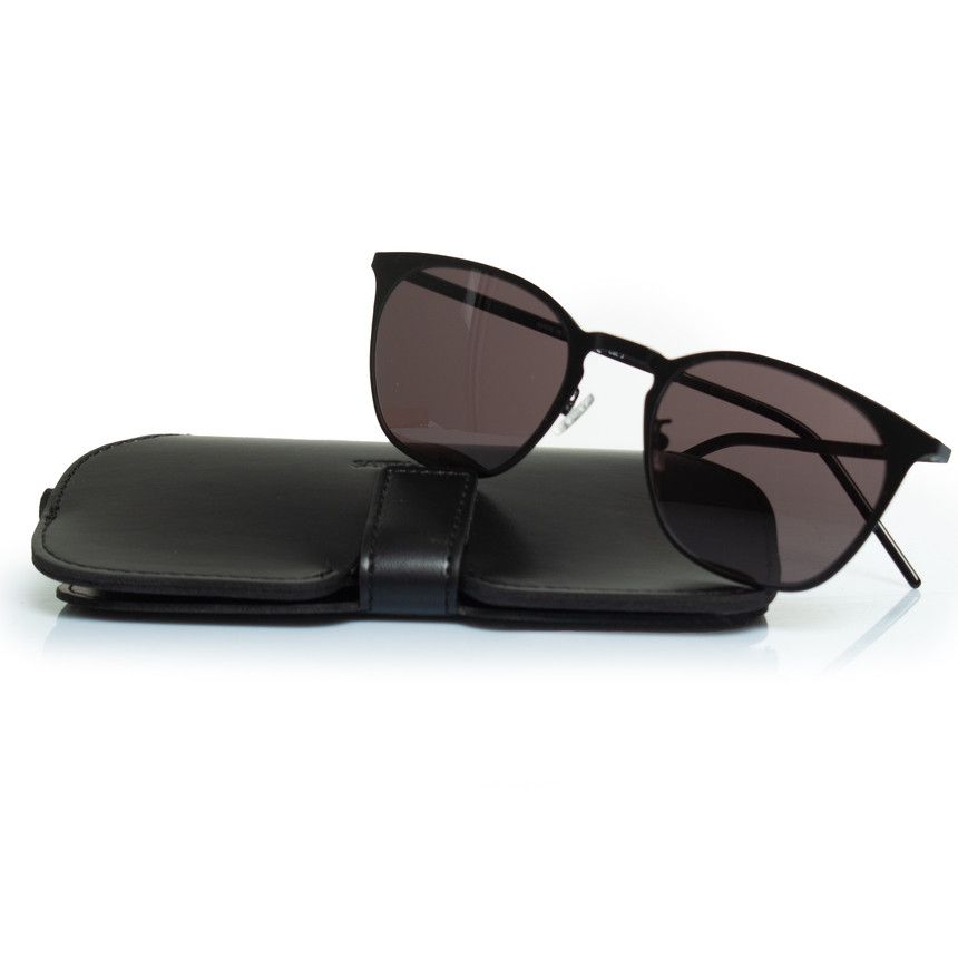 Saint Laurent Paris Saint Laurent, SL28 slim metal sunglasses in black Size ONE SIZE - 2 Thumbnail