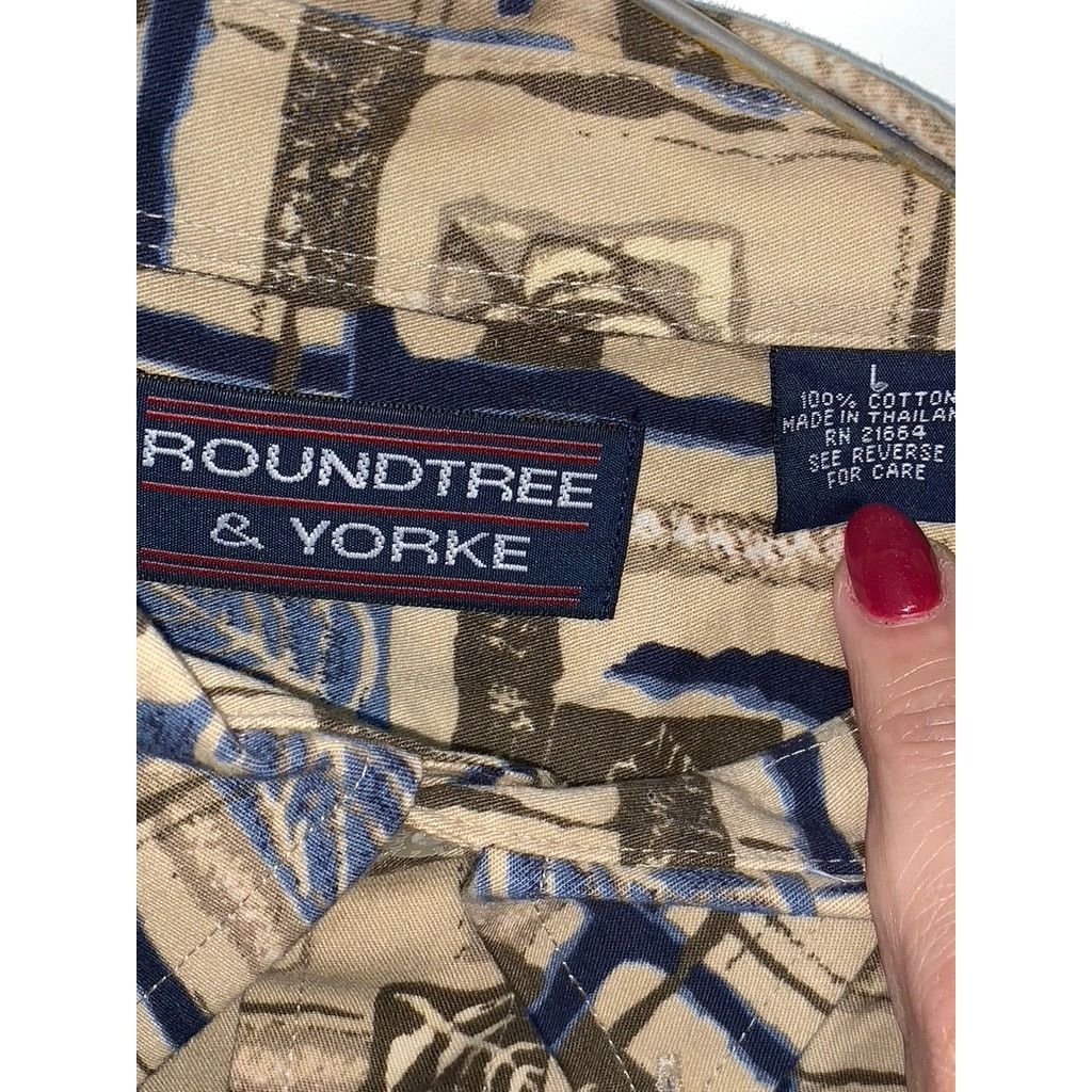 Roundtree & Yorke Roundtree & Yorke Men's Large Short Sleeve Button-Down Shirt Size US L / EU 52-54 / 3 - 3 Thumbnail