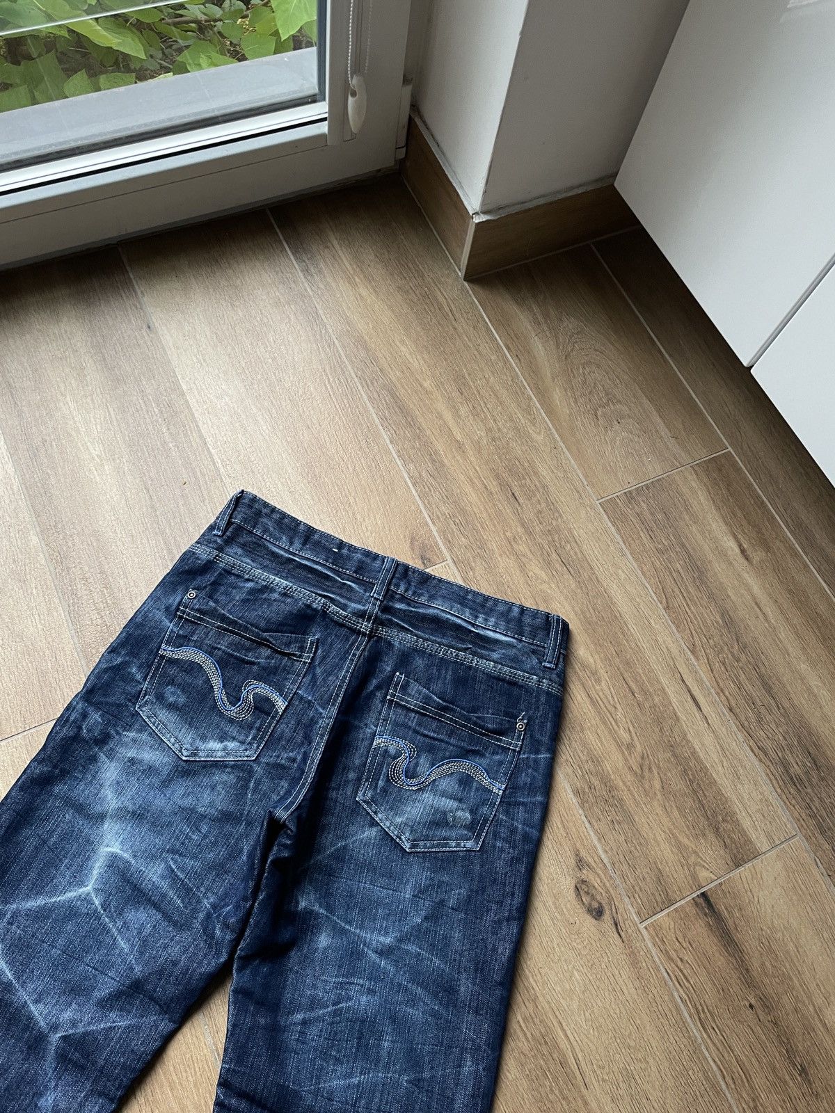 Vintage Vintage Flared Jeans Faded Mud Washed Avant Garde Japanese Size US 30 / EU 46 - 7 Thumbnail