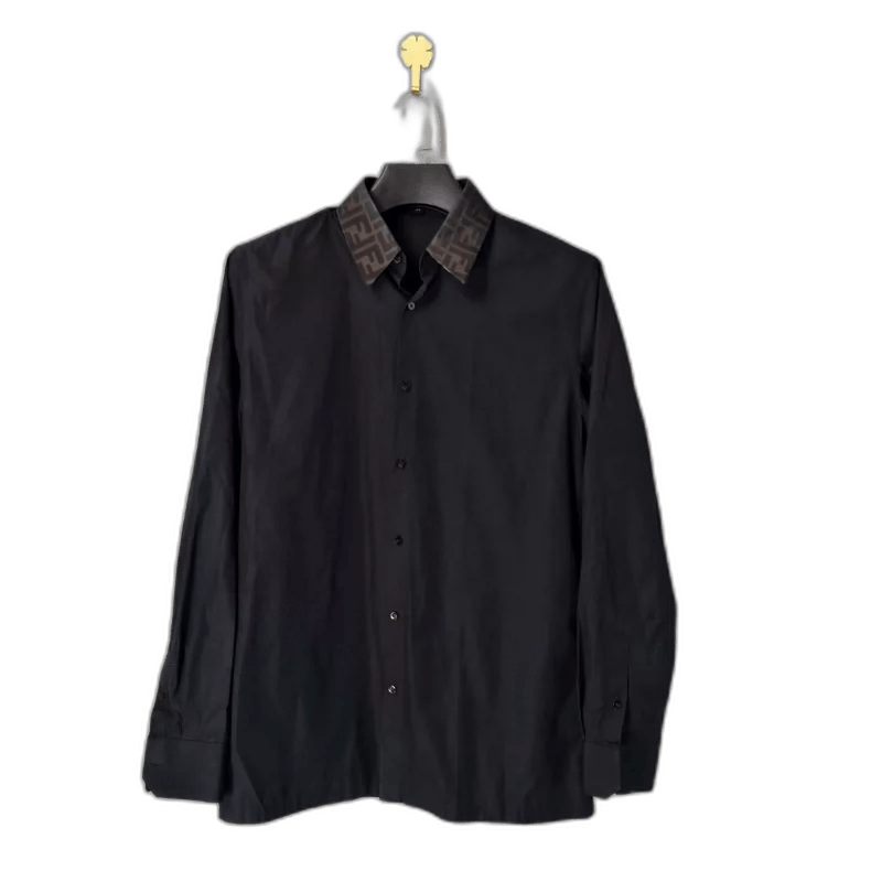 Fendi fendi monogram collar long sleeve shirt | Grailed
