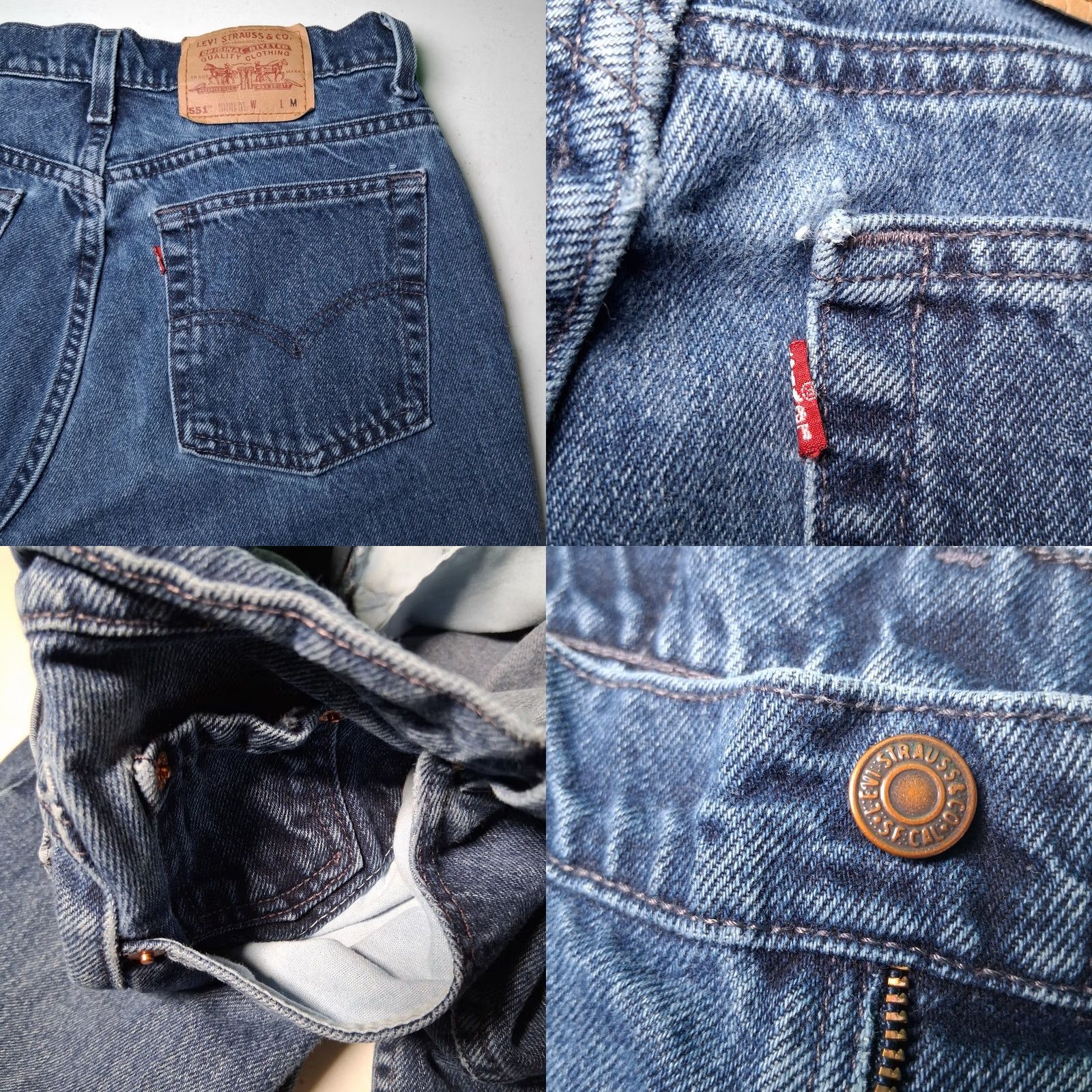 Levi's VINTAGE Levi's 551 Jeans Women Size 14 Med Relaxed Fit Tapered Leg Blue Denim Jeans 5-Pocket Womens 90s USA Made Size 36" / US 14 / IT 50 - 10 Thumbnail