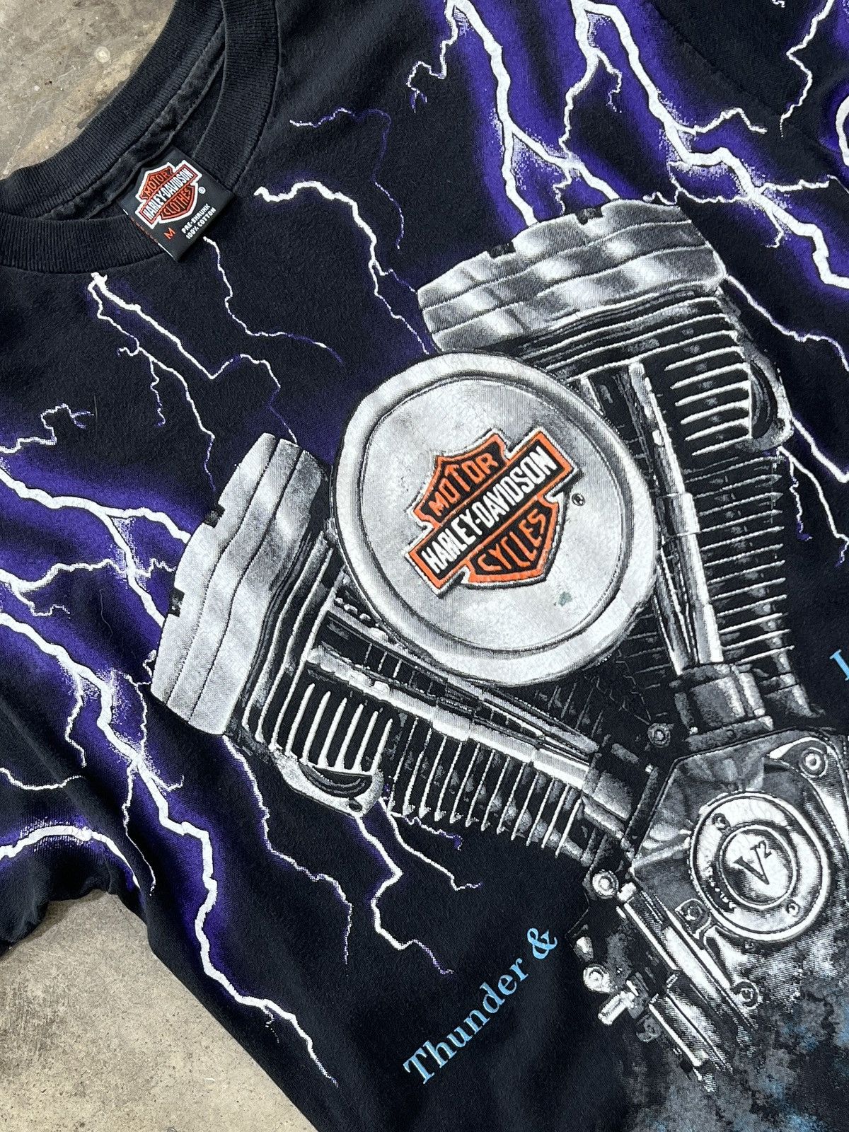 Harley Davidson Vintage Harley Davidson Lightning Panhead Tee Medium Size US M / EU 48-50 / 2 - 1 Thumbnail