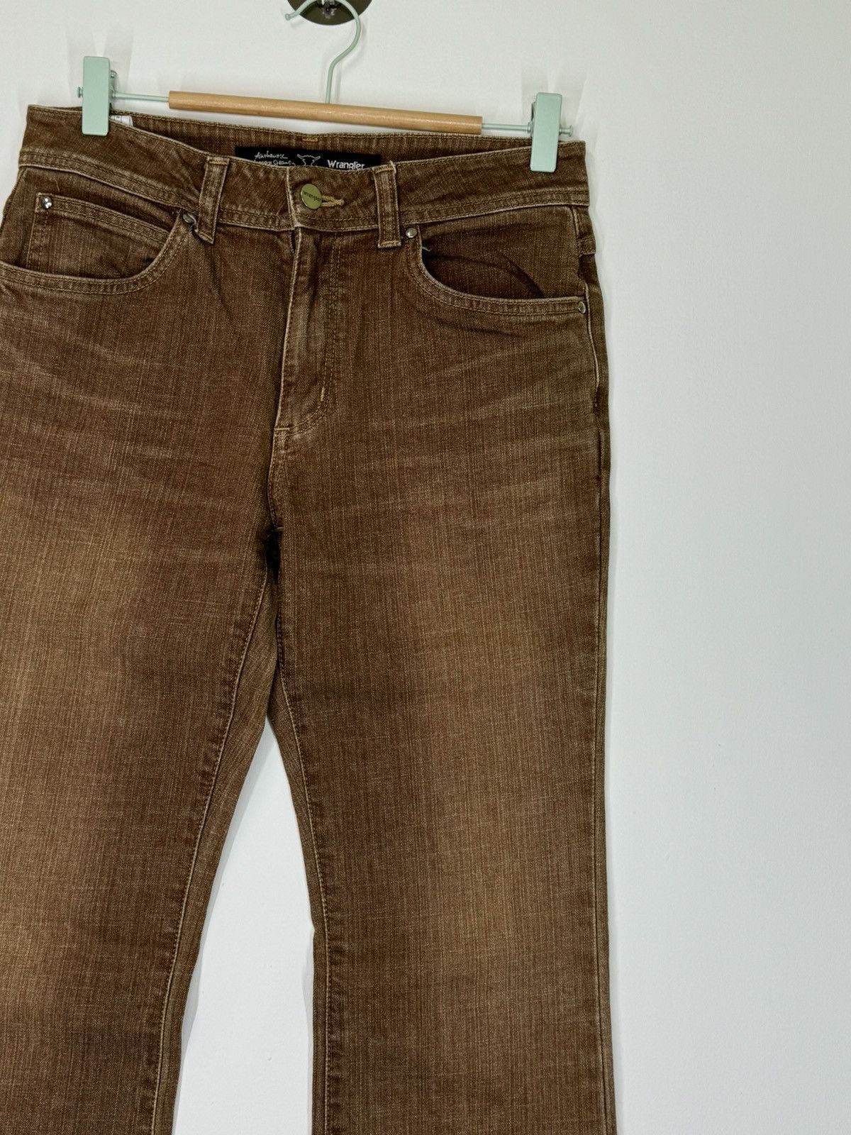 Japanese Brand Flare Vintage Wrangler Brown Wide Leg Denim Size US 28 / EU 44 - 5 Thumbnail