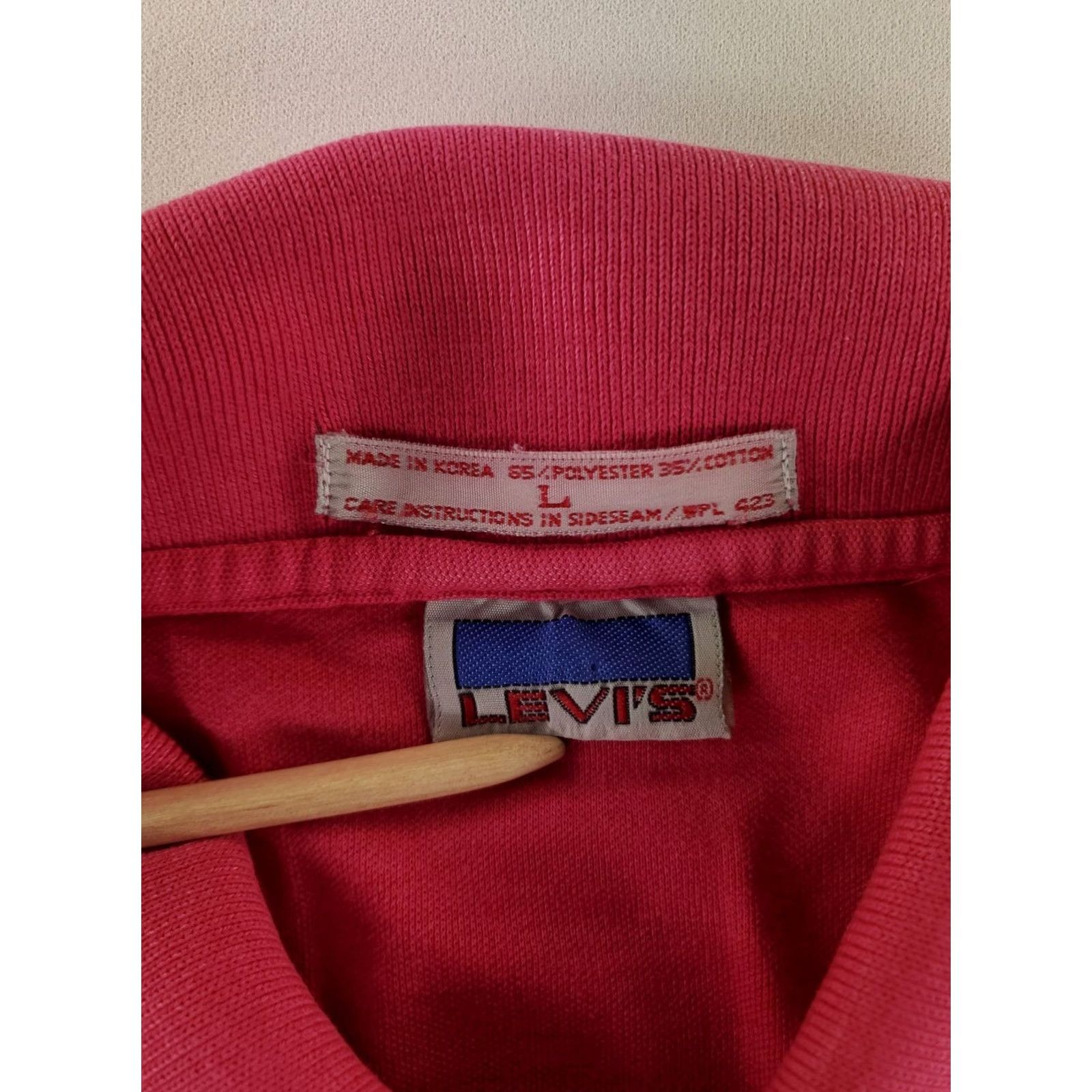 Levi's VINTAGE Levi's Shirt Polo Pink Sheer Burnout Short Sleeve Mens L 80s 90s Polo Shirt Mens L Pink Size US L / EU 52-54 / 3 - 2 Thumbnail