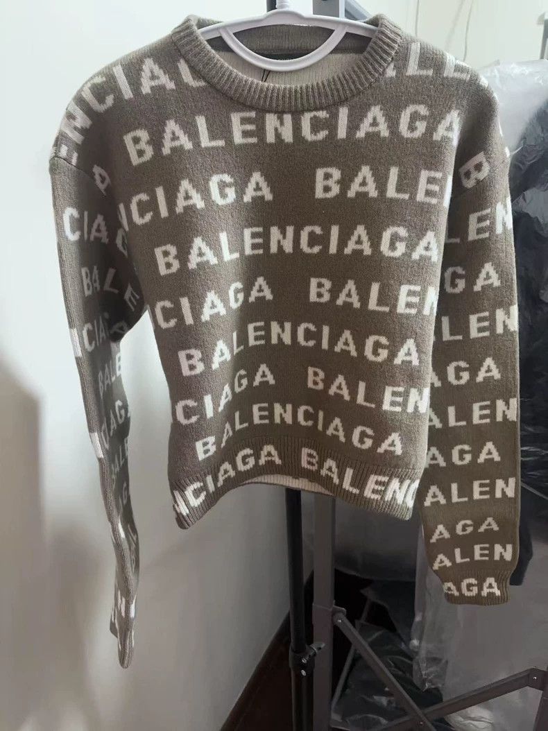 Balenciaga Colorblock Logo Crewneck Sweater
