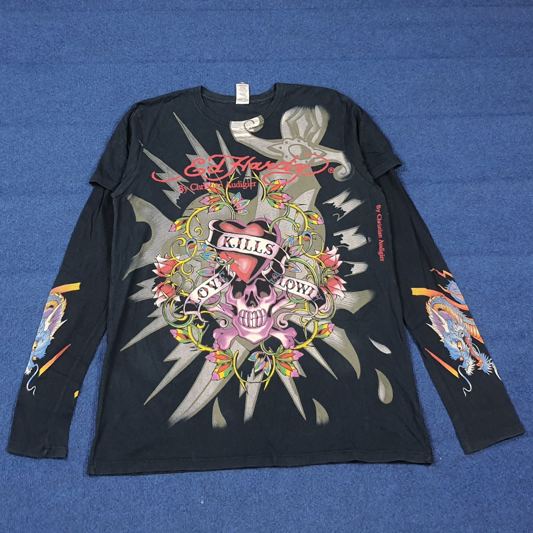 Ed Hardy Vintage Ed Hardy Shirt Christian Audigier Graphic C285N67 Size US L / EU 52-54 / 3 - 1 Thumbnail