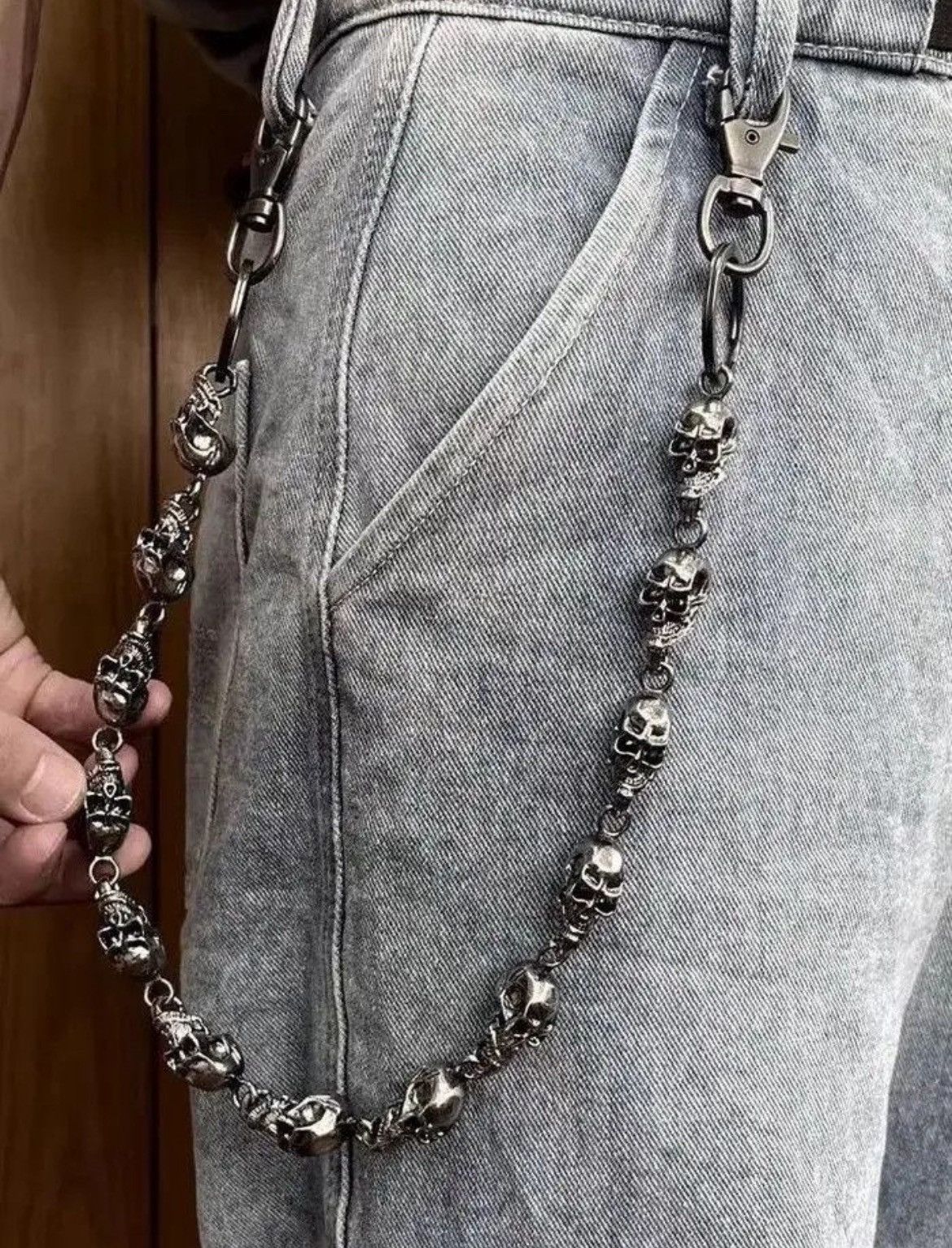 Jewelry Skull Punk Rock Link Gothic Death Wallet Demon Pocket Chain Size ONE SIZE - 3 Thumbnail