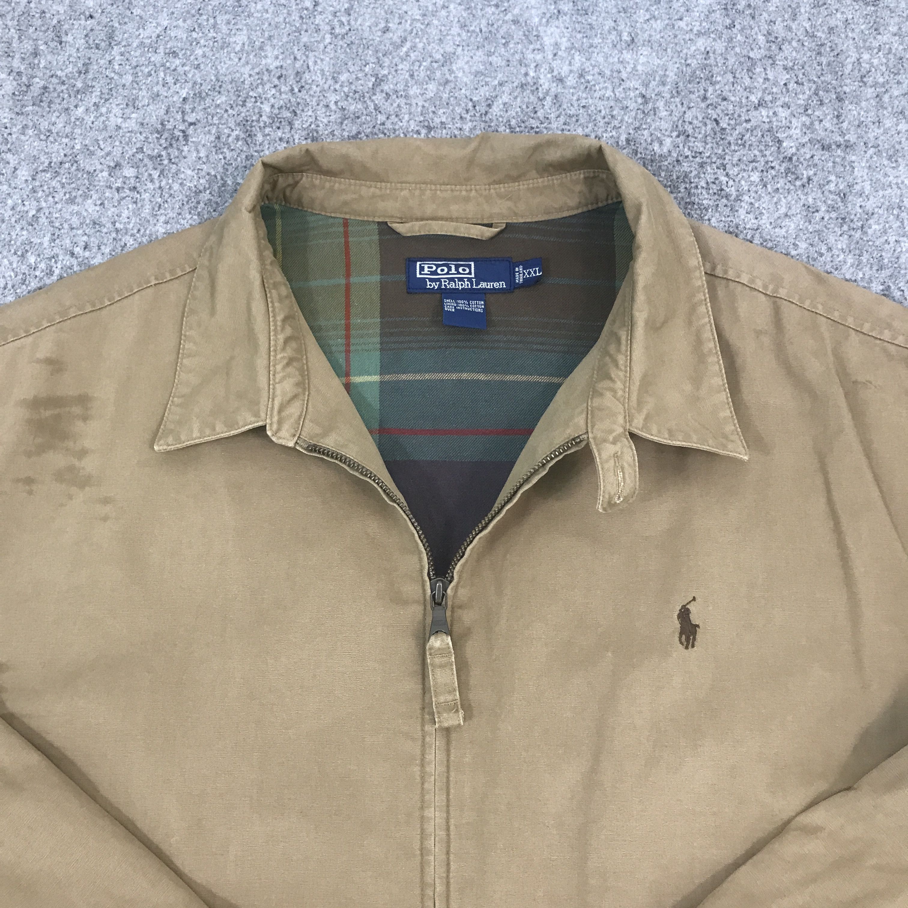 Polo Ralph Lauren × Vintage Vtg Polo Ralph Lauren Brown Zipper Jacket Size US XXL / EU 58 / 5 - 7 Thumbnail