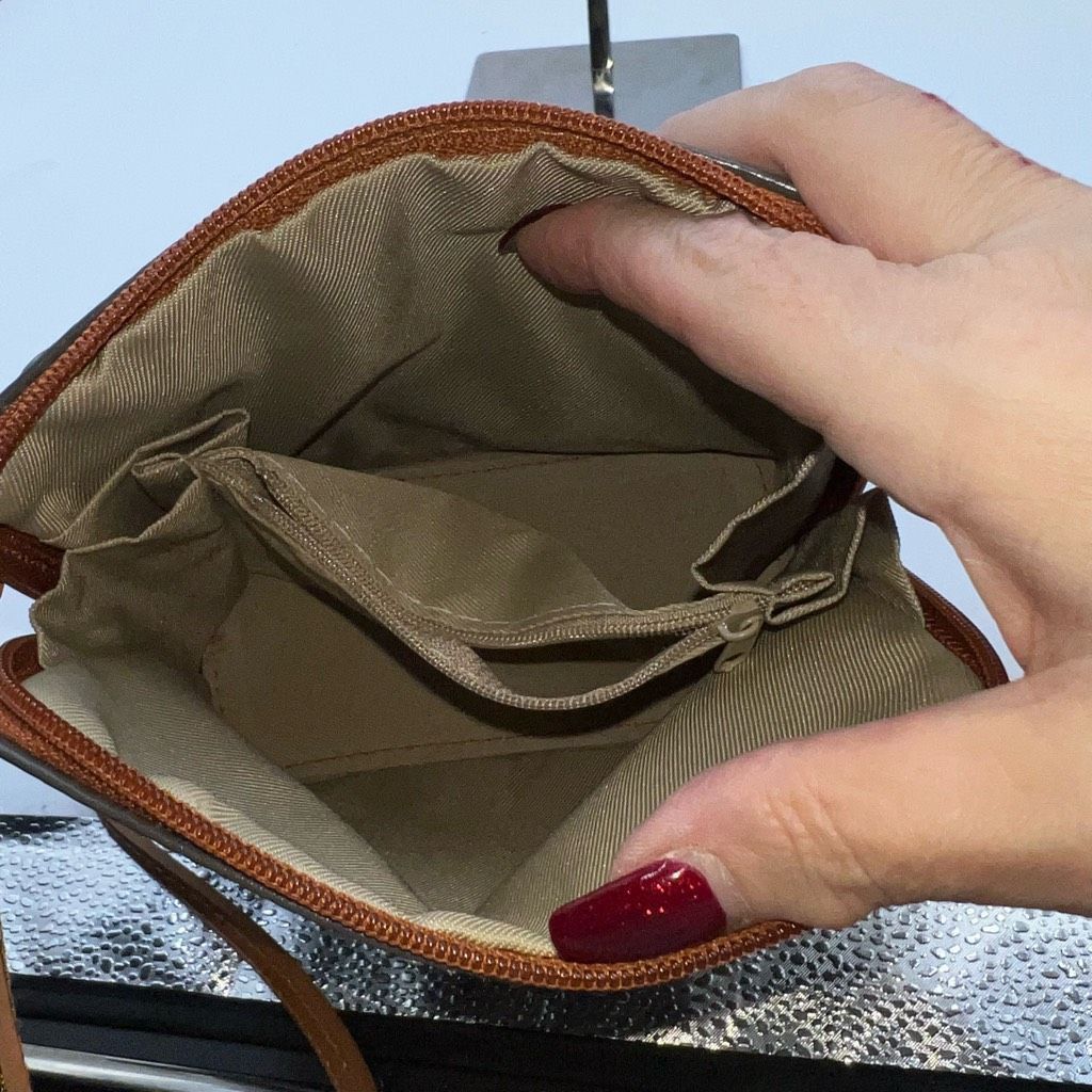 Vera Pelle Vera Pelle Made in Italy Gray and Vachetta Leather Crossbody Size ONE SIZE - 9 Thumbnail