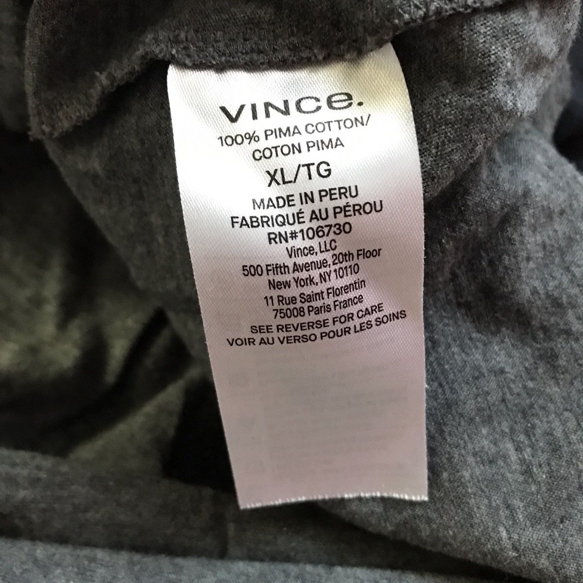 Vince Vince T Shirt Hooded Double Layer Black Gray L Size US L / EU 52-54 / 3 - 6 Thumbnail