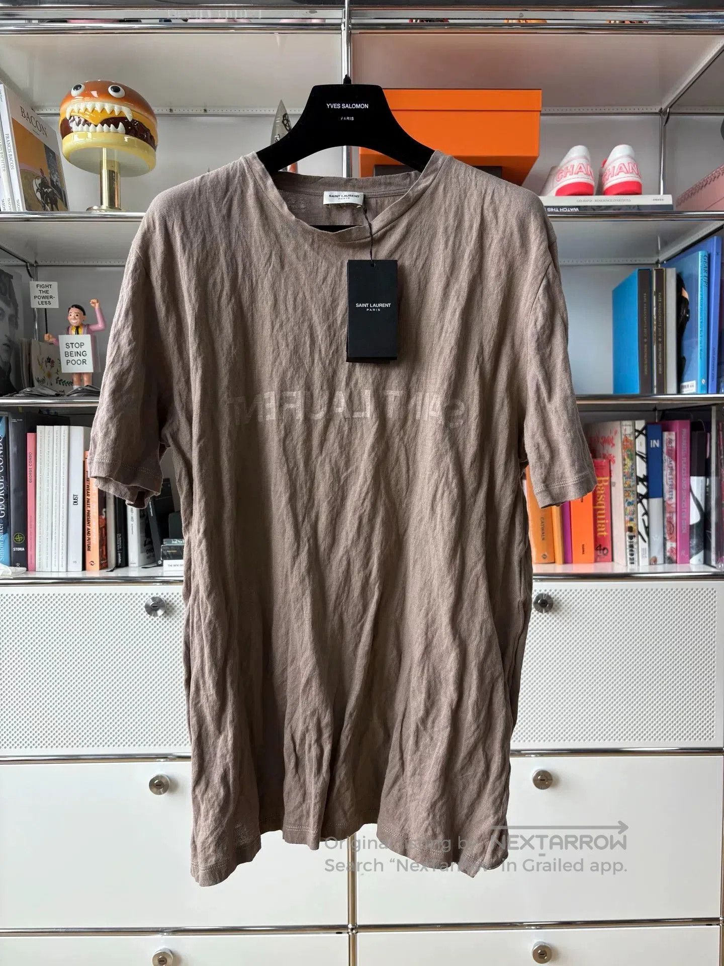 Saint Laurent Paris Saint Laurent Brown Crinkled T-shirt. Size US M / EU 48-50 / 2 - 1 Thumbnail