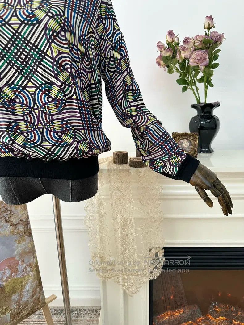 Hermes Hermes Silk Printed Long Sleeve Top, Colorful Size XS / US 0-2 / IT 36-38 - 3 Thumbnail