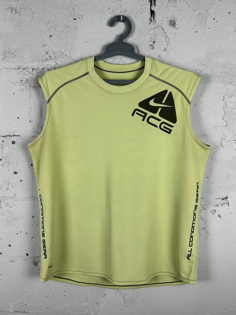 Nike × Nike ACG × Vintage Vintage NIKE ACG Thermo Logo Tank Top Green Size US XL / EU 56 / 4 - 1 Thumbnail